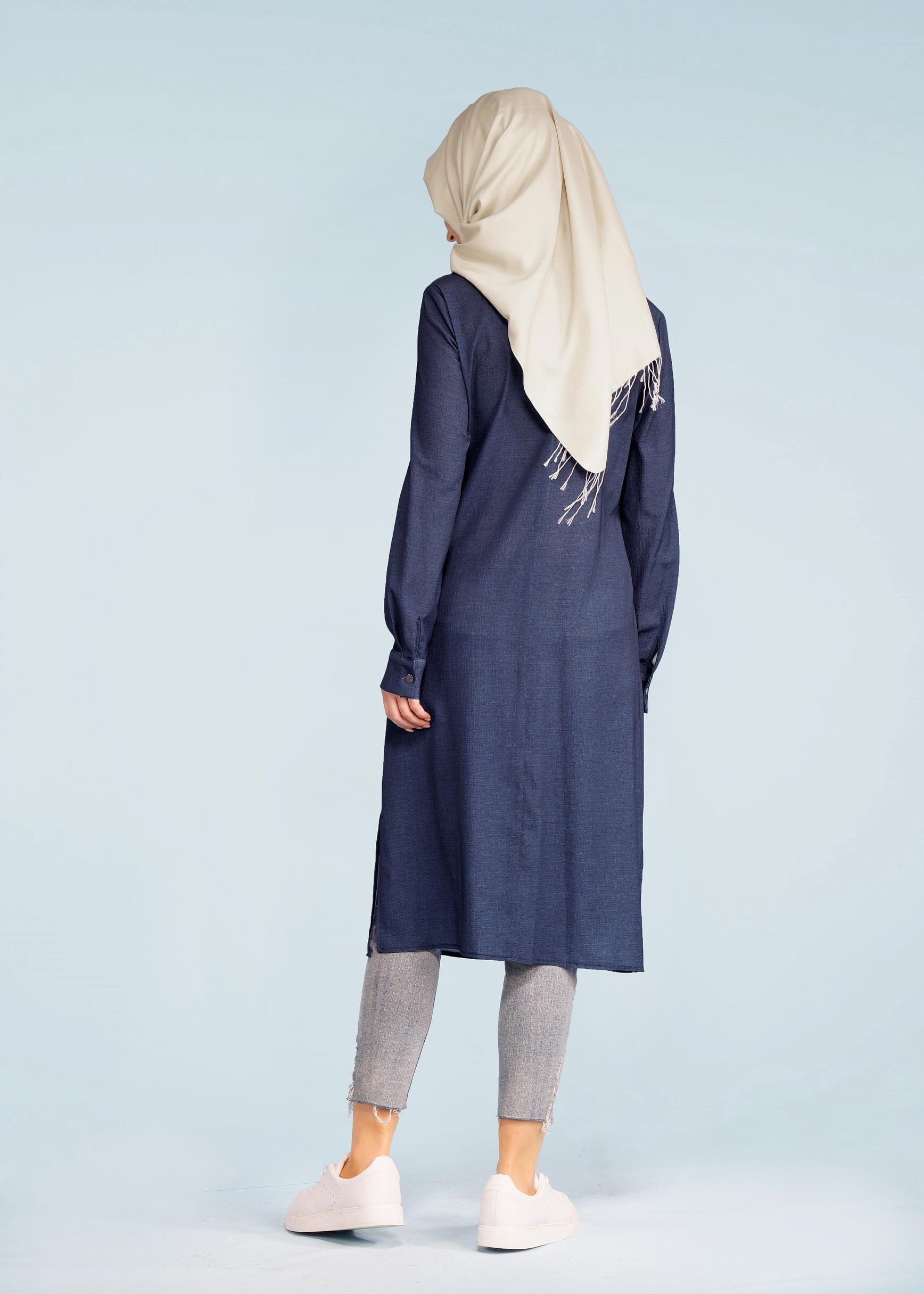 Tesettür giyim LACİVERT 4077 CAPRİ 11029 TUNİK 38/46 TEK40