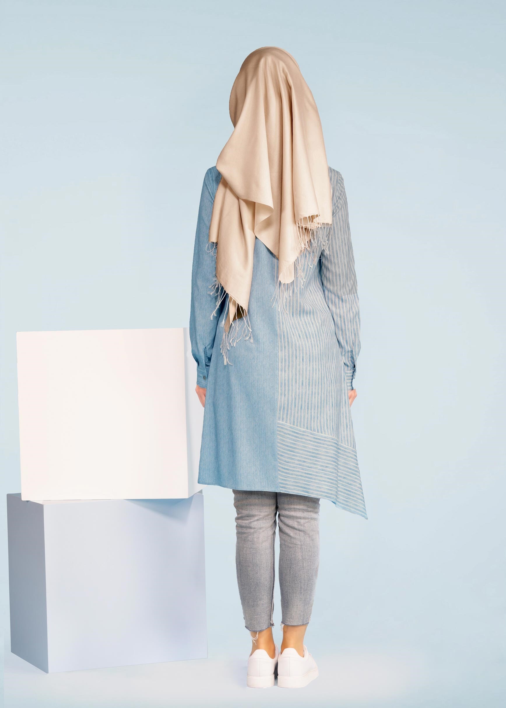 Tesettür giyim MAVİ 4078 ROSA 9783 TUNİK 38/46