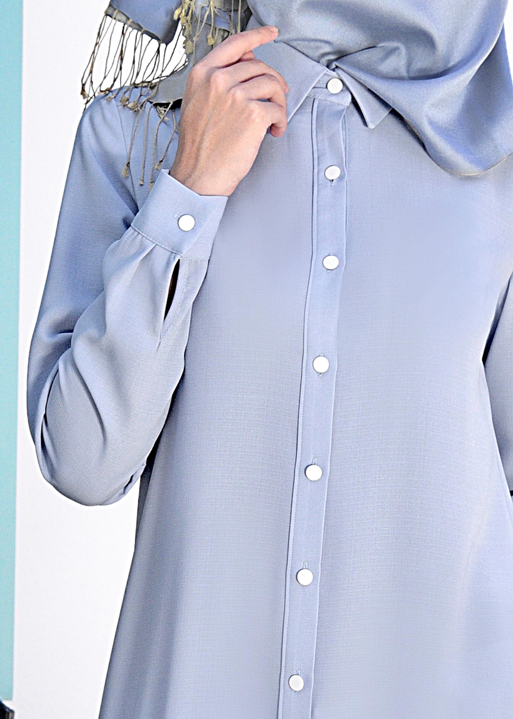 Tesettür giyim MAVİ 4082 7785 TESETTÜR TUNİK 40/48 TEK38