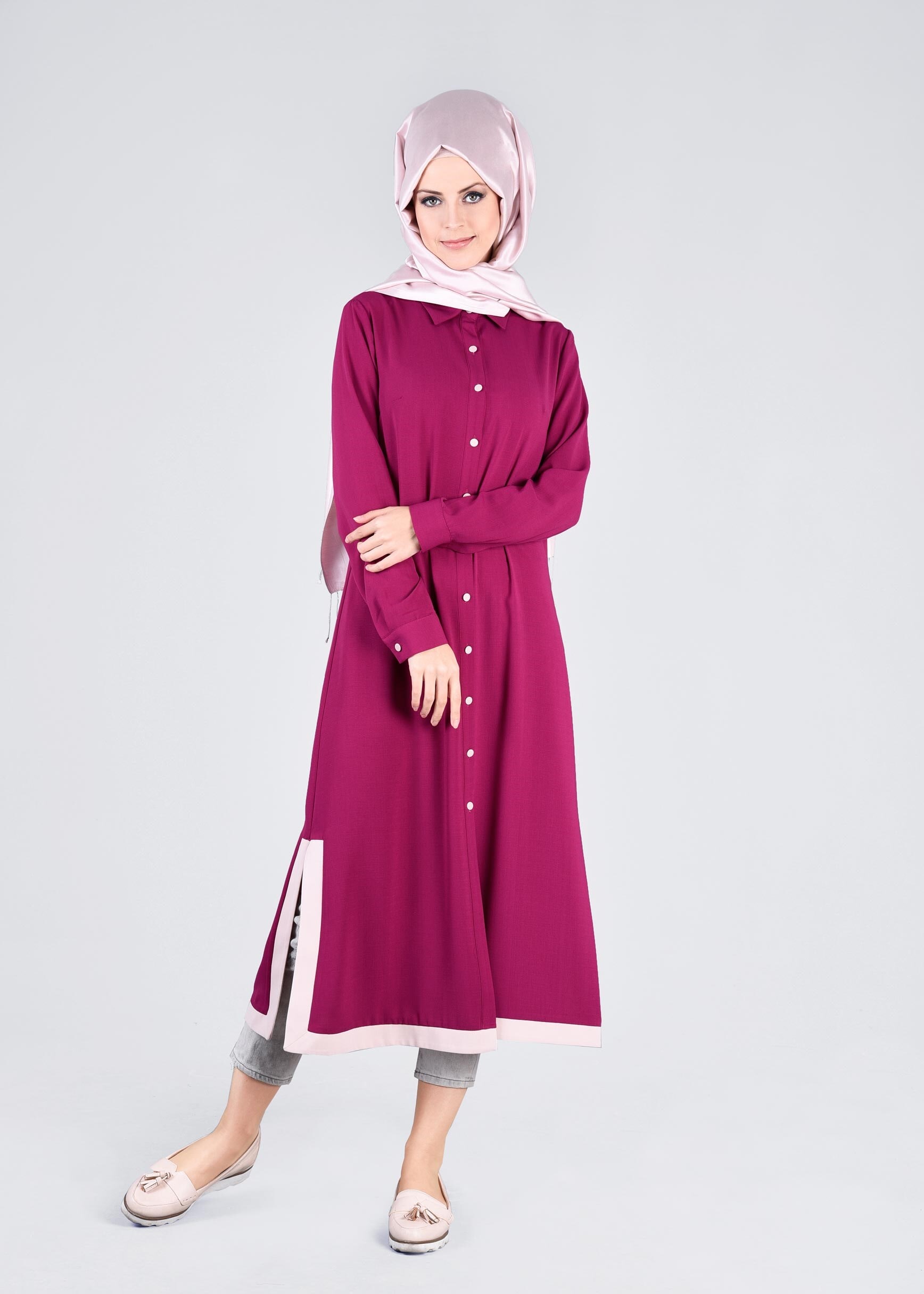Tesettür giyim FUŞYA 4082 7785 TESETTÜR TUNİK 40/48 TEK38