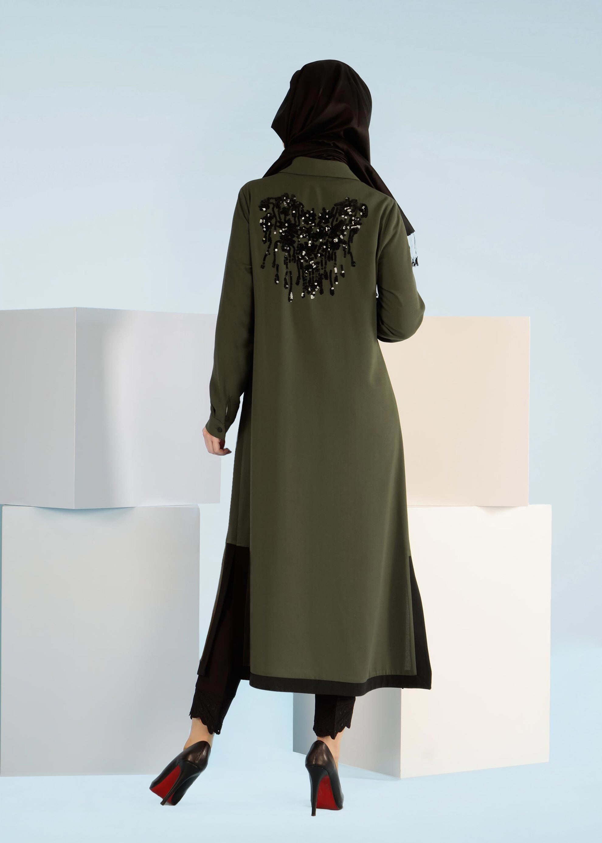 Tesettür giyim HAKİ 4082 7785 TESETTÜR TUNİK 40/48 TEK38