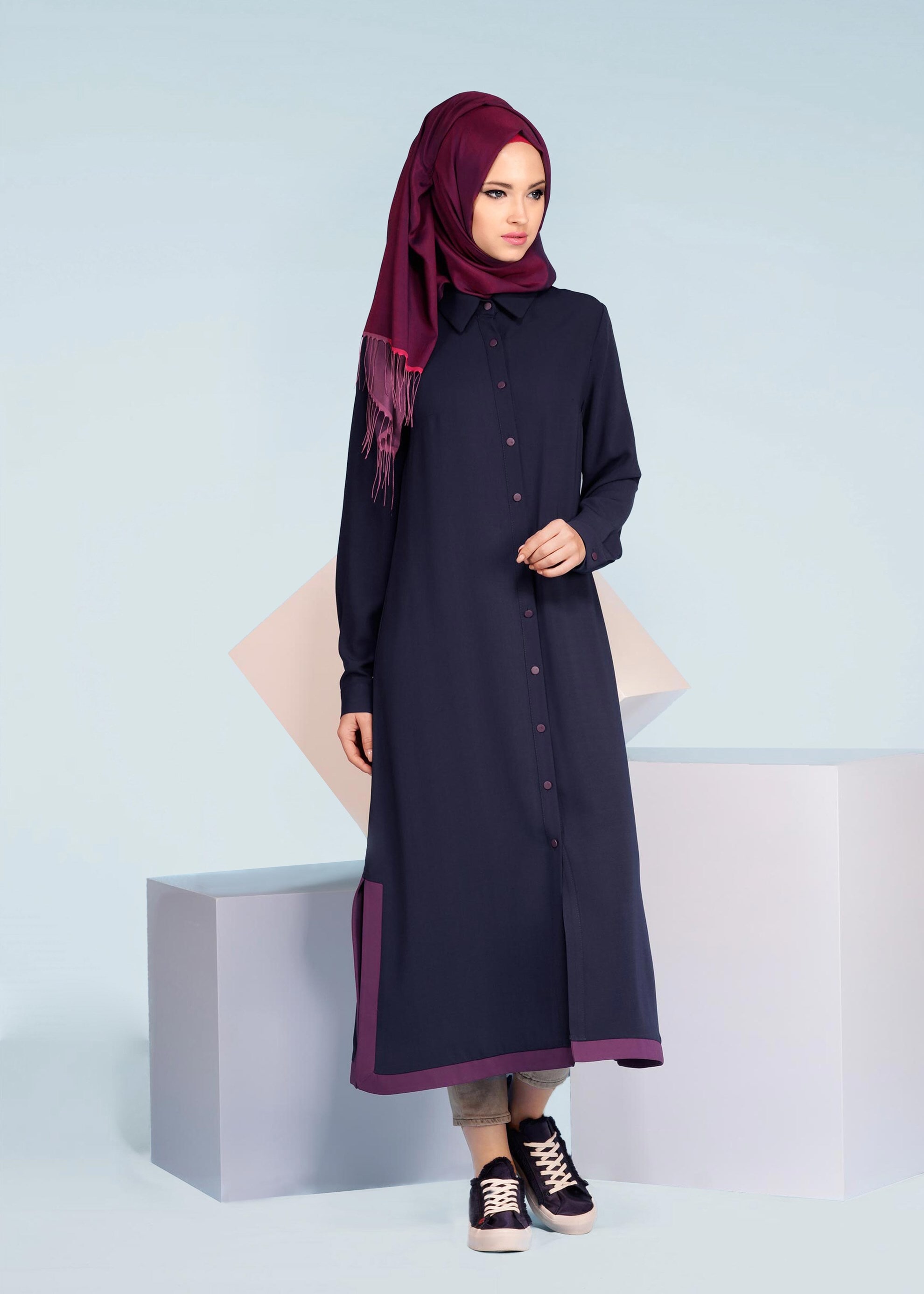 Tesettür giyim LACİVERT 4082 7785 TESETTÜR TUNİK 40/48 TEK38