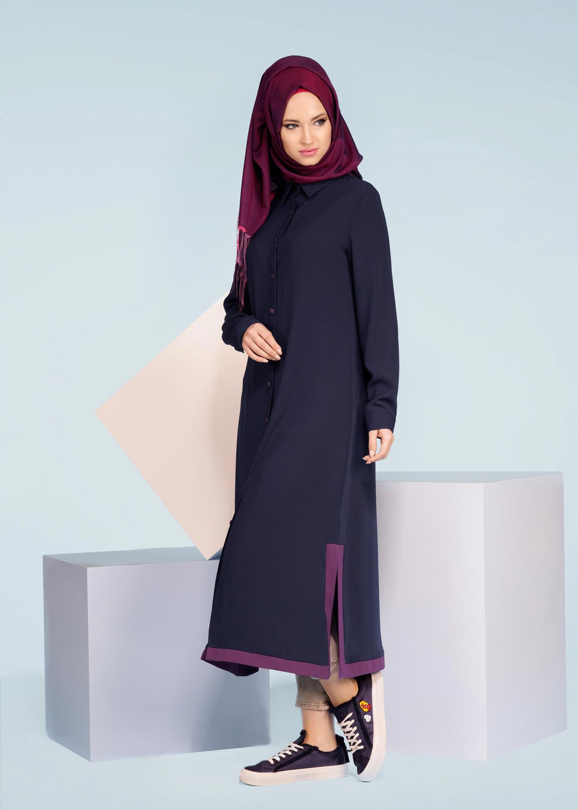 Tesettür giyim LACİVERT 4082 7785 TESETTÜR TUNİK 40/48 TEK38
