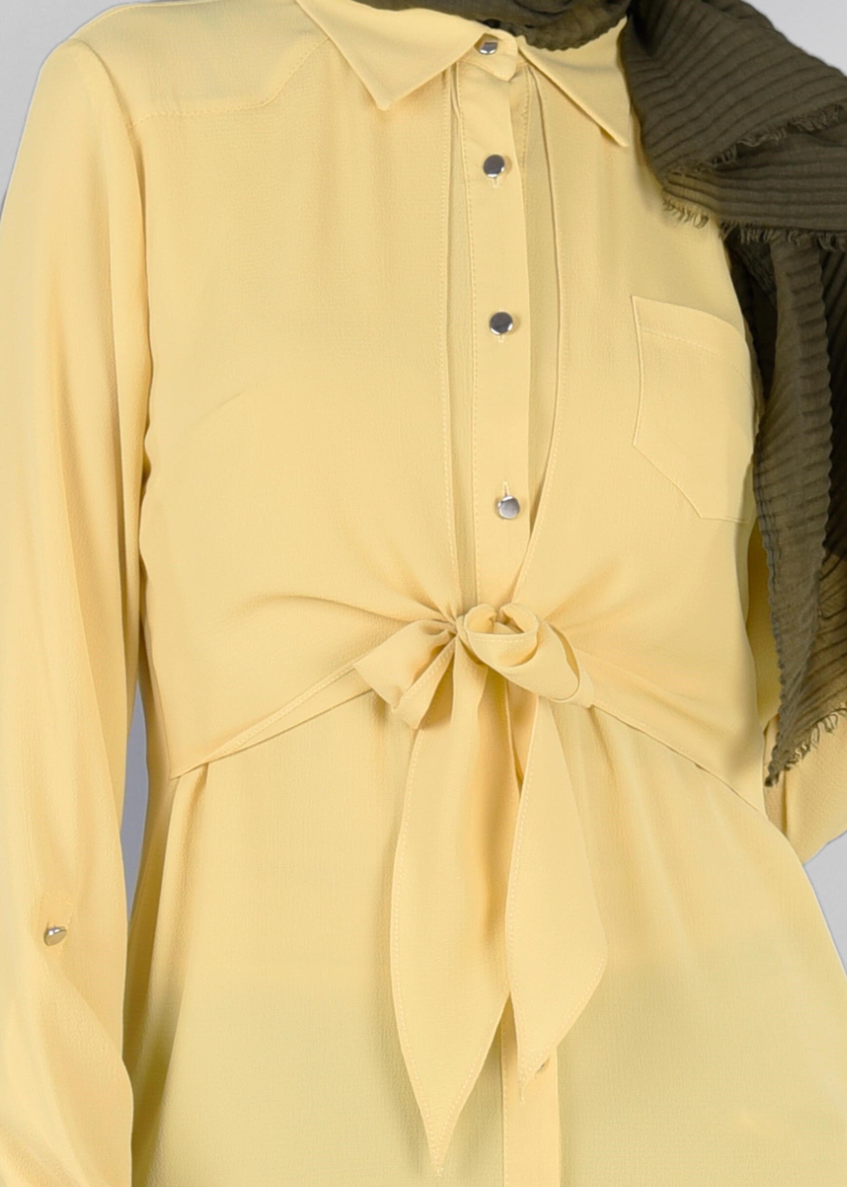 Tesettür giyim SARI 4084 NİŞANTAŞI TESETTÜR TUNİK 38/44 TEK40