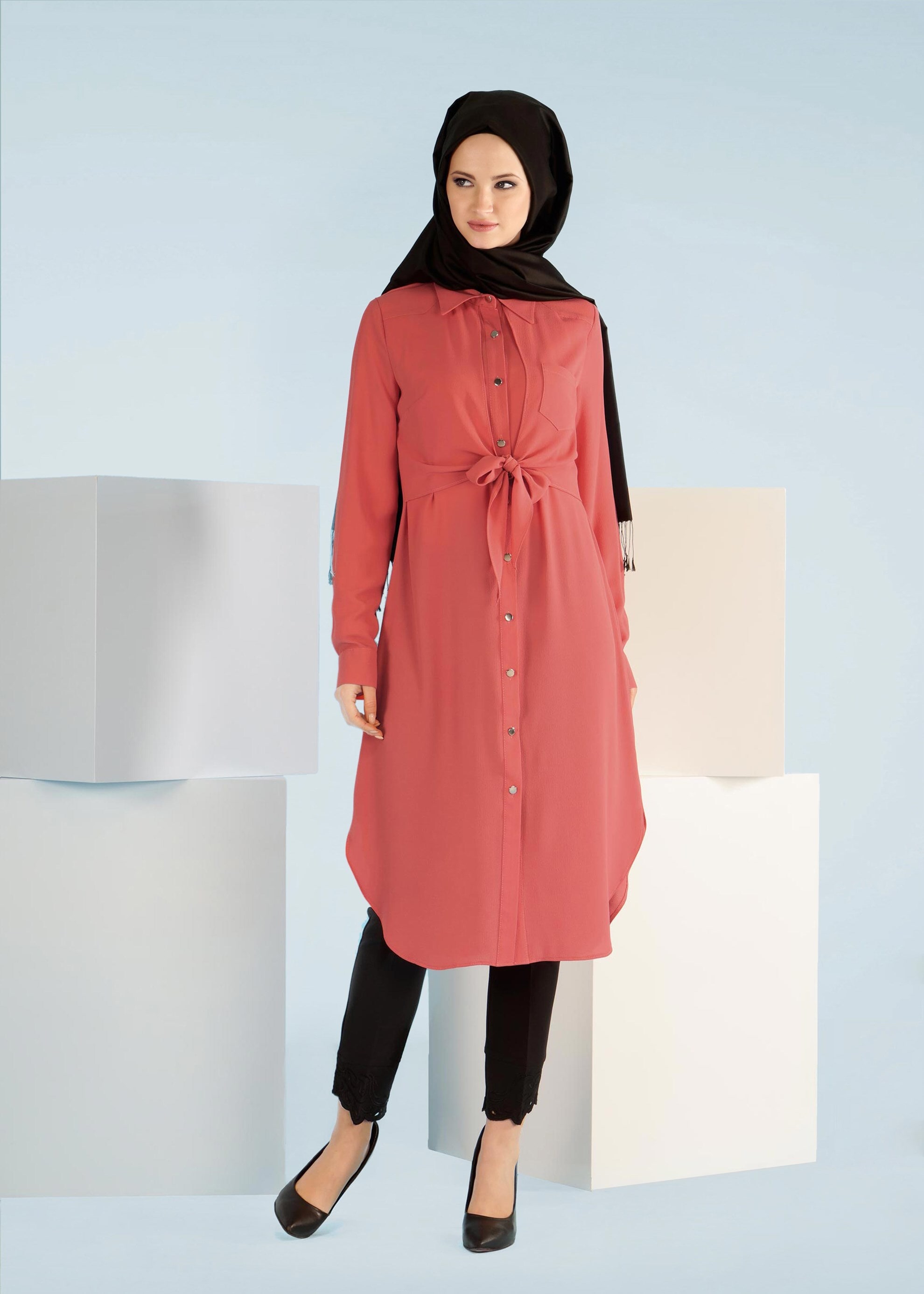 Tesettür giyim MERCAN 4084 NİŞANTAŞI TESETTÜR TUNİK 38/44 TEK40