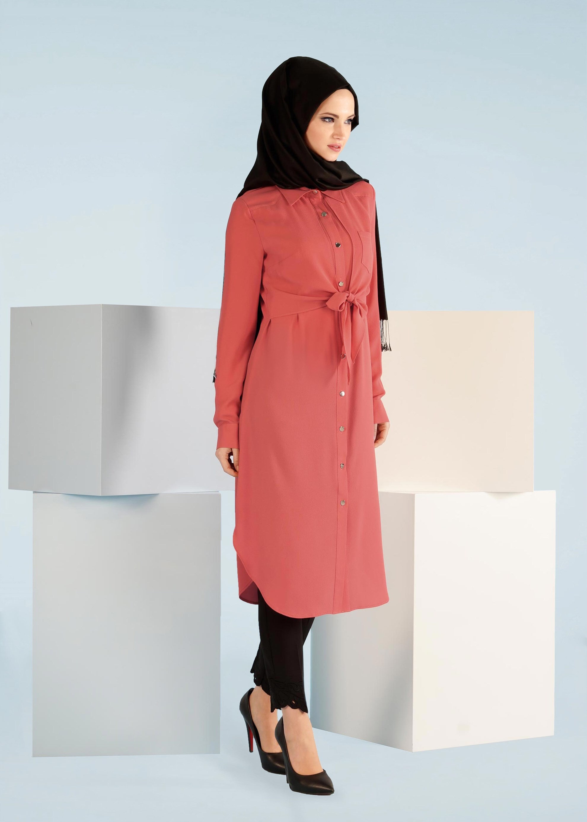 Tesettür giyim MERCAN 4084 NİŞANTAŞI TESETTÜR TUNİK 38/44 TEK40