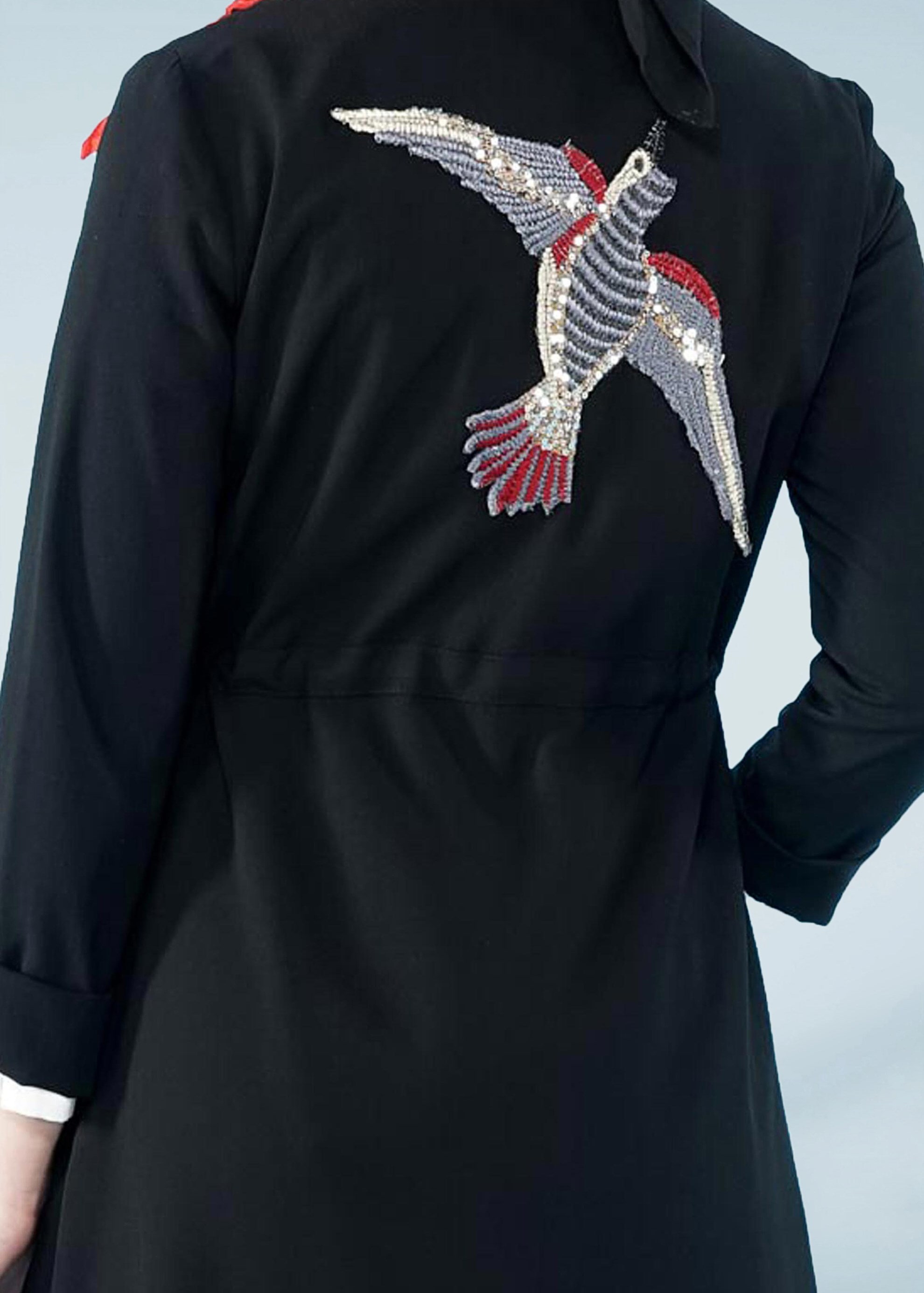 Tesettür giyim SİYAH 4085 SUFLE TUNİK 36/44 TEK38-40