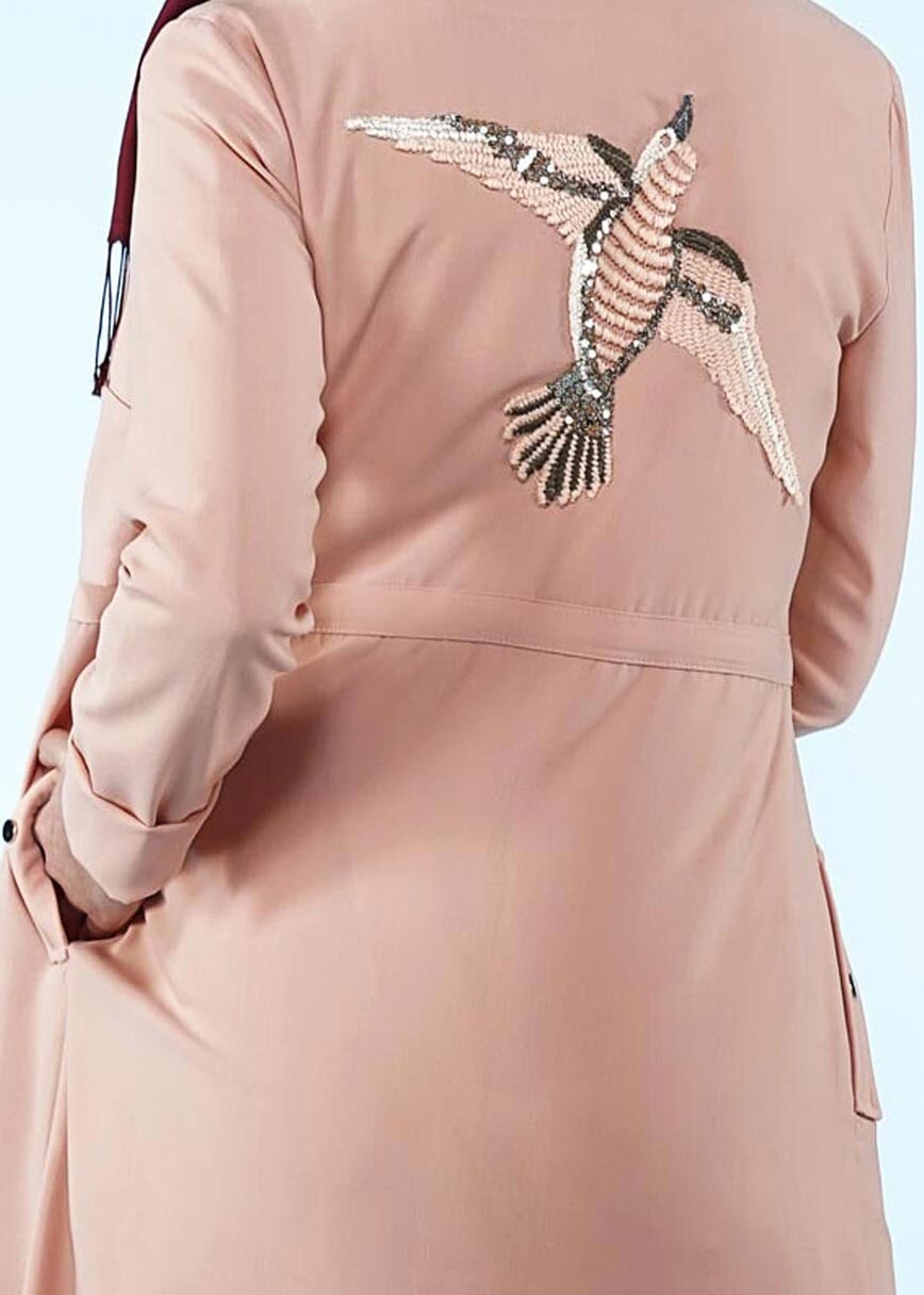 Tesettür giyim PUDRA 4085 SUFLE TUNİK 36/44 TEK38-40