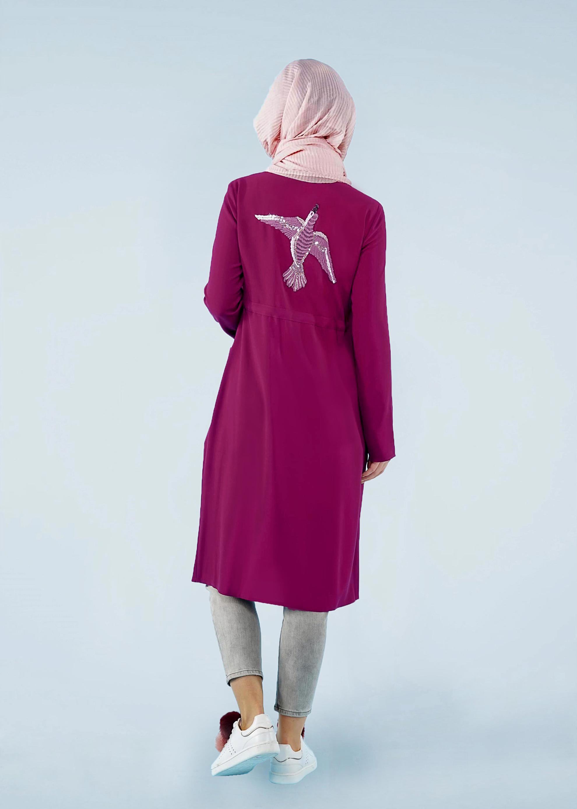 Tesettür giyim MOR 4085 SUFLE TUNİK 36/44 TEK38-40