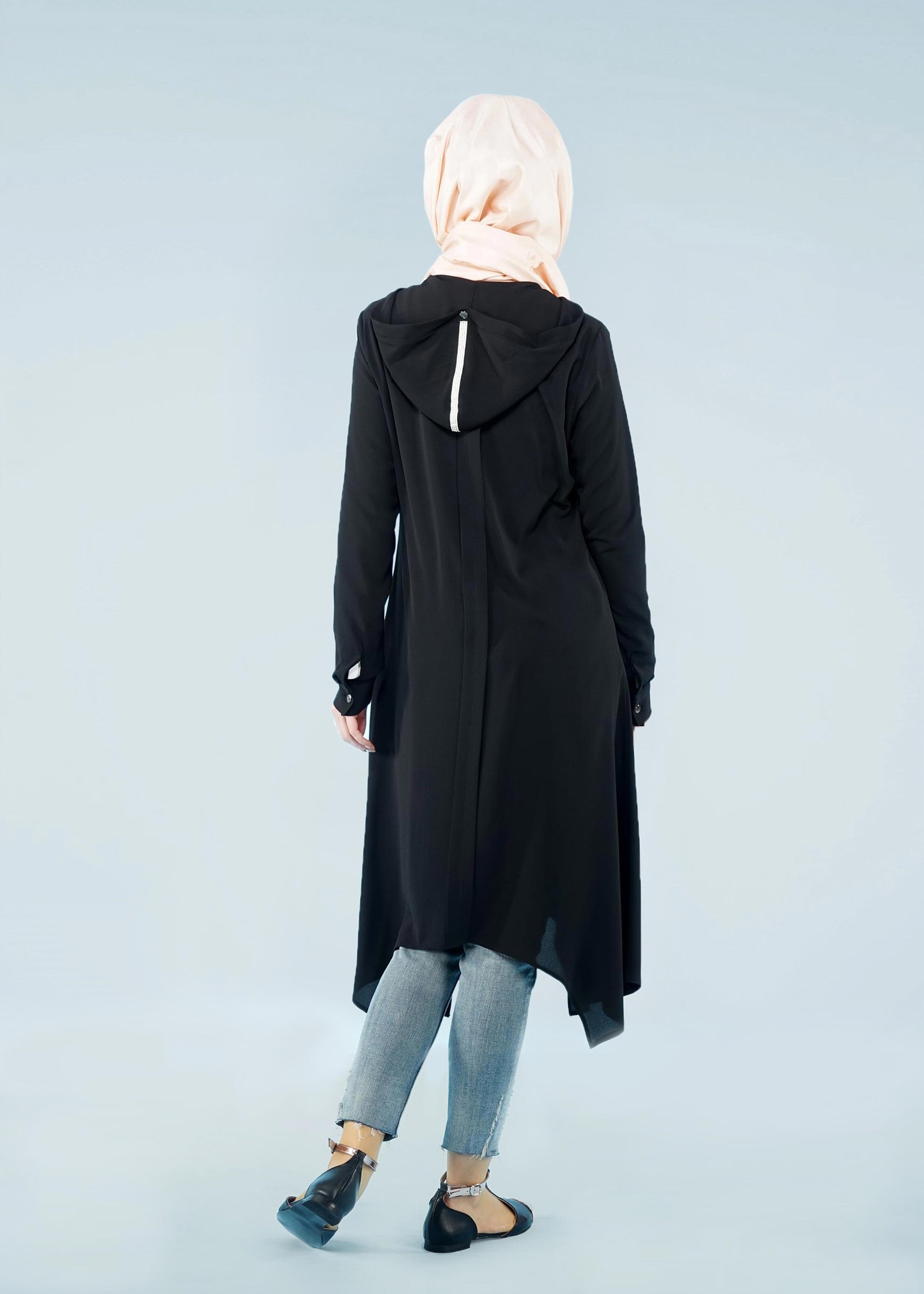 Tesettür giyim SİYAH 4086 NİŞANTAŞI TUNİK 38/46 TEK40