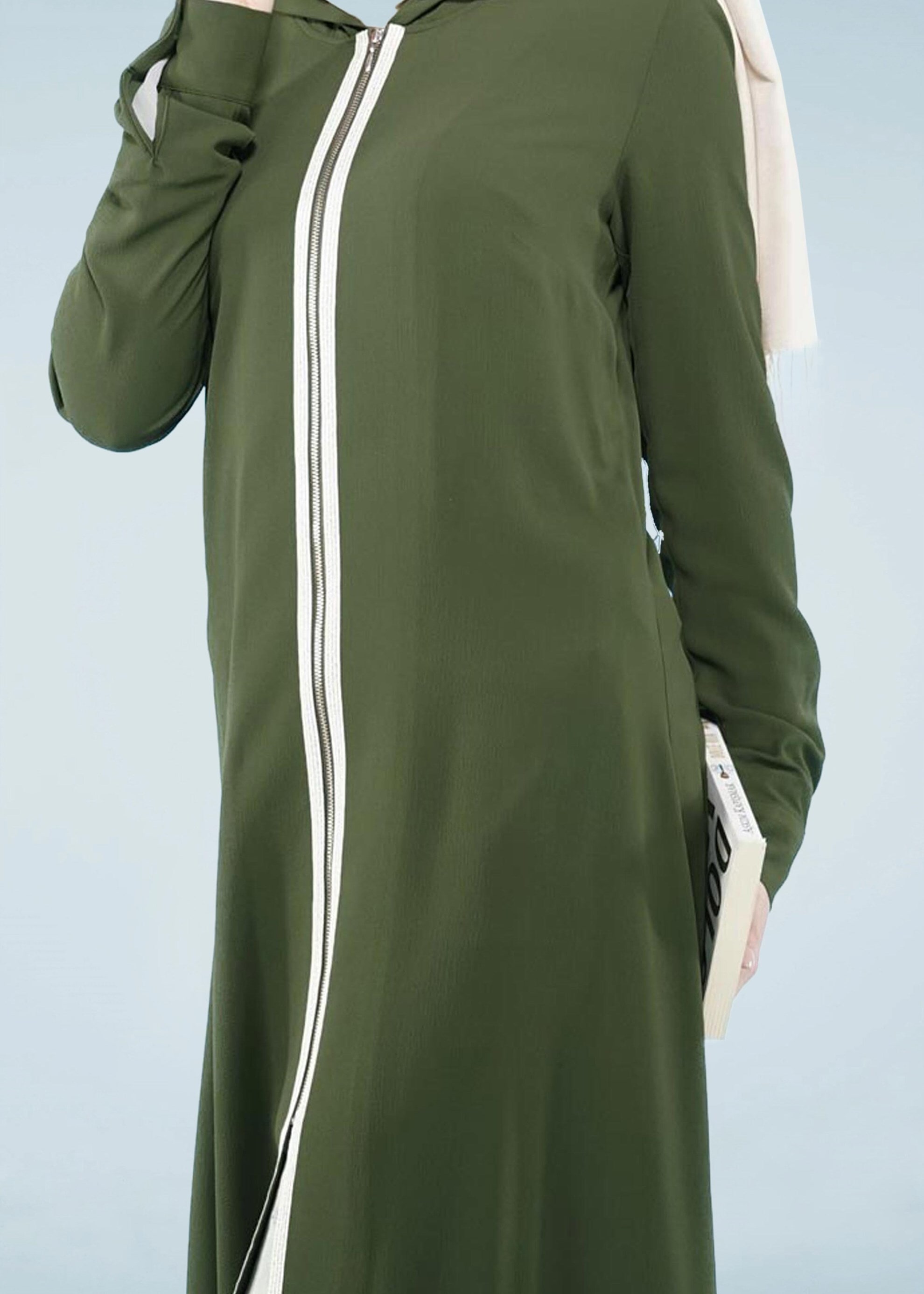 Tesettür giyim HAKİ 4086 NİŞANTAŞI TUNİK 38/46 TEK40