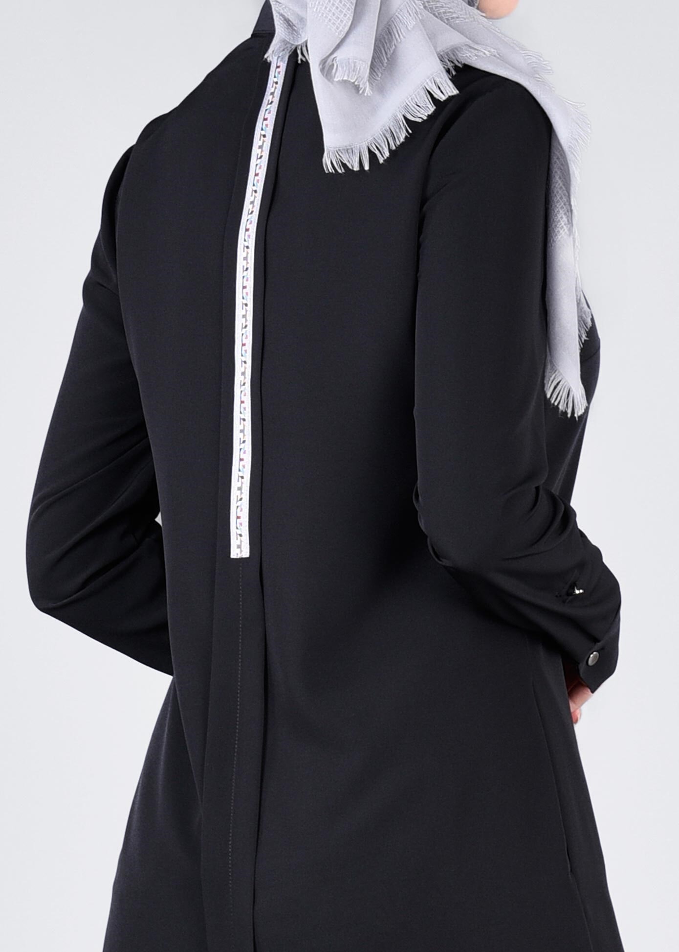 Tesettür giyim SİYAH 4087 CRİSS TESETTÜR TUNİK 38/46 TEK38-36