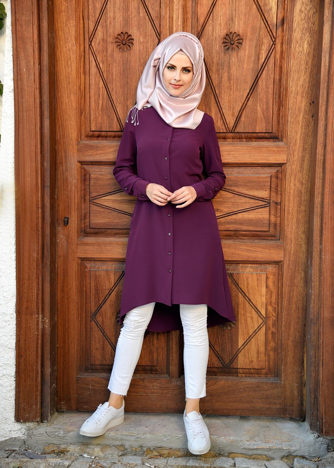 Tesettür giyim MOR 4087 CRİSS TESETTÜR TUNİK 38/46 TEK38-36