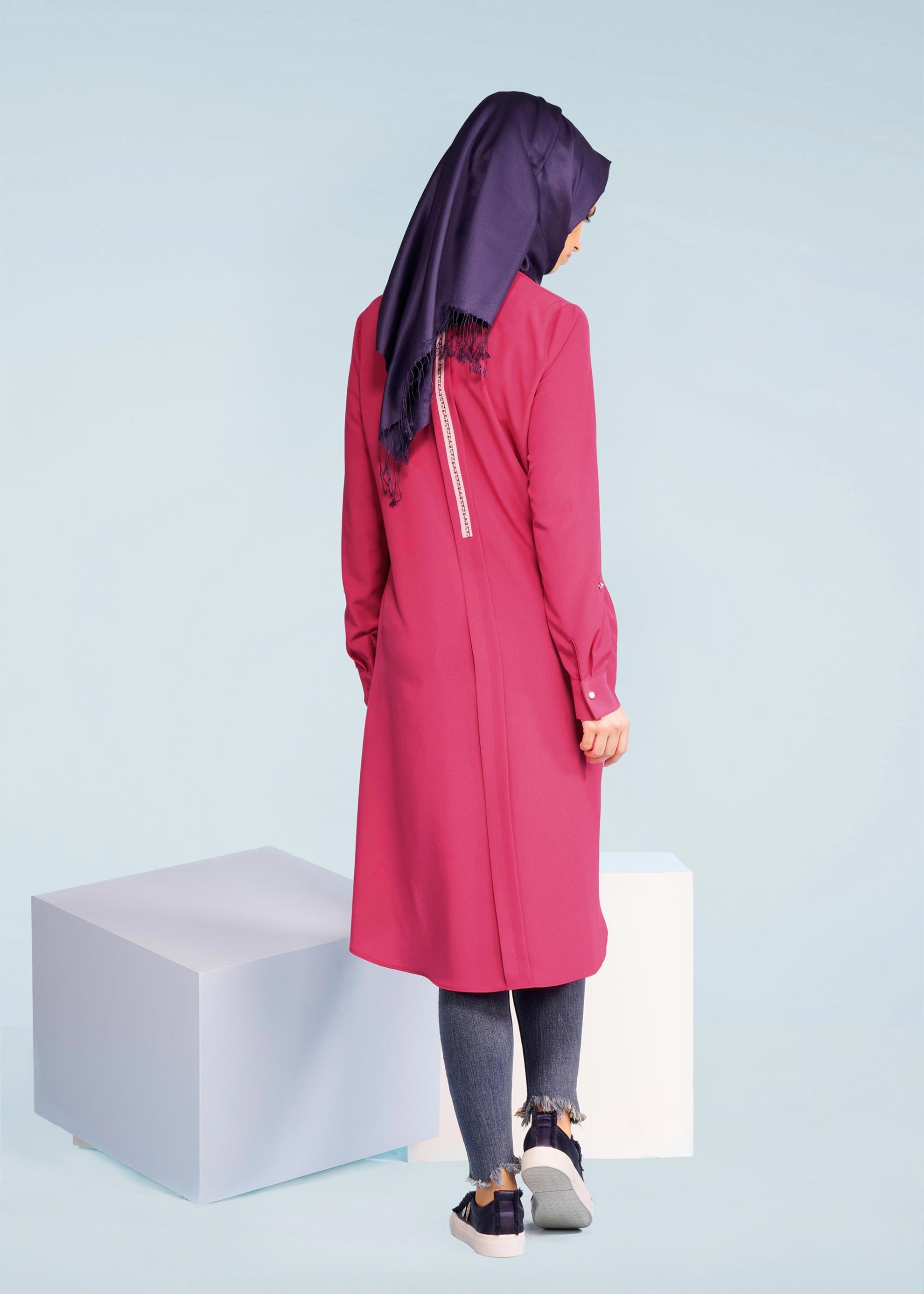 Tesettür giyim FUŞYA 4087 CRİSS TESETTÜR TUNİK 38/46 TEK38-36