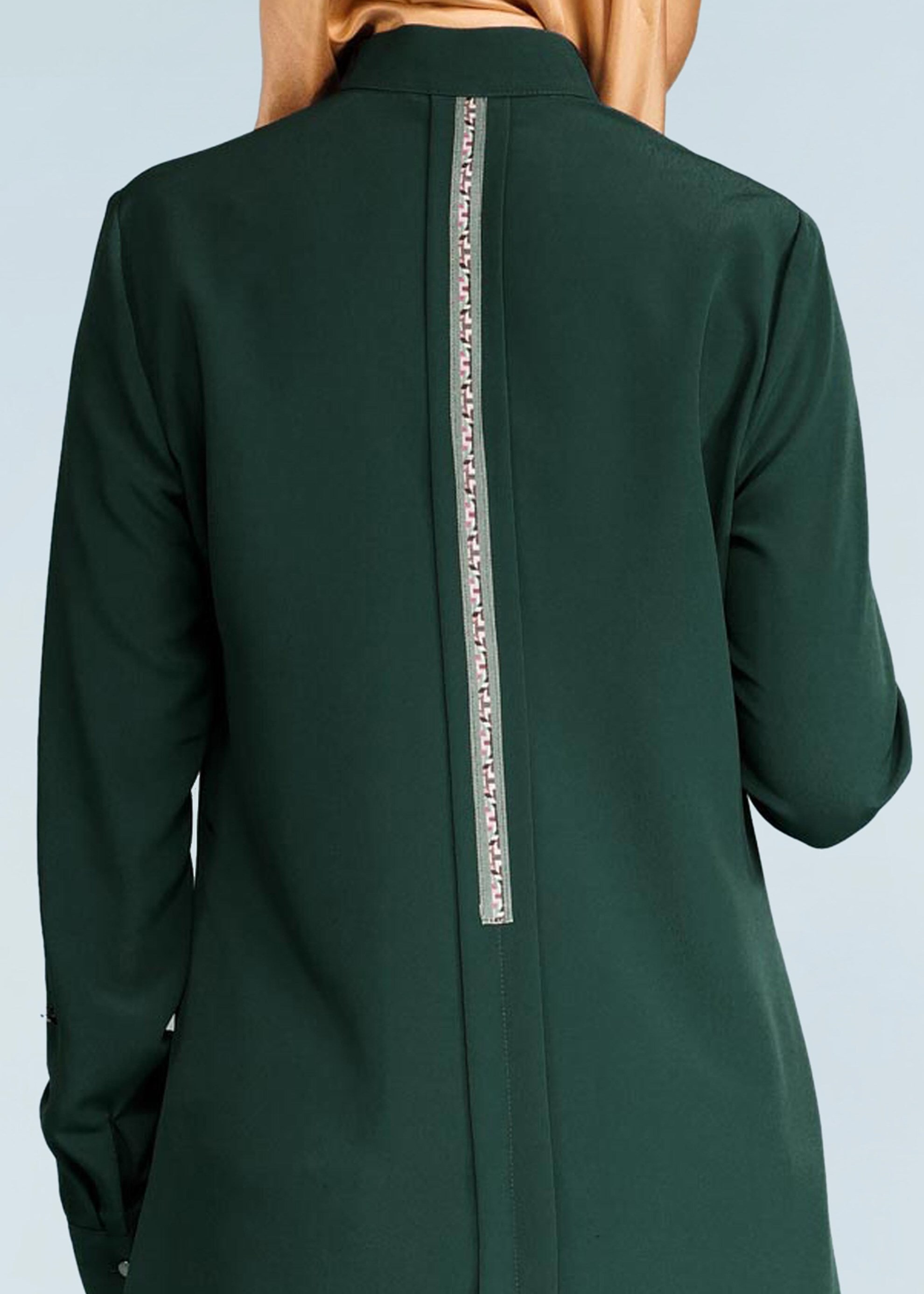 Tesettür giyim YEŞİL 4087 CRİSS TESETTÜR TUNİK 38/46 TEK38-36