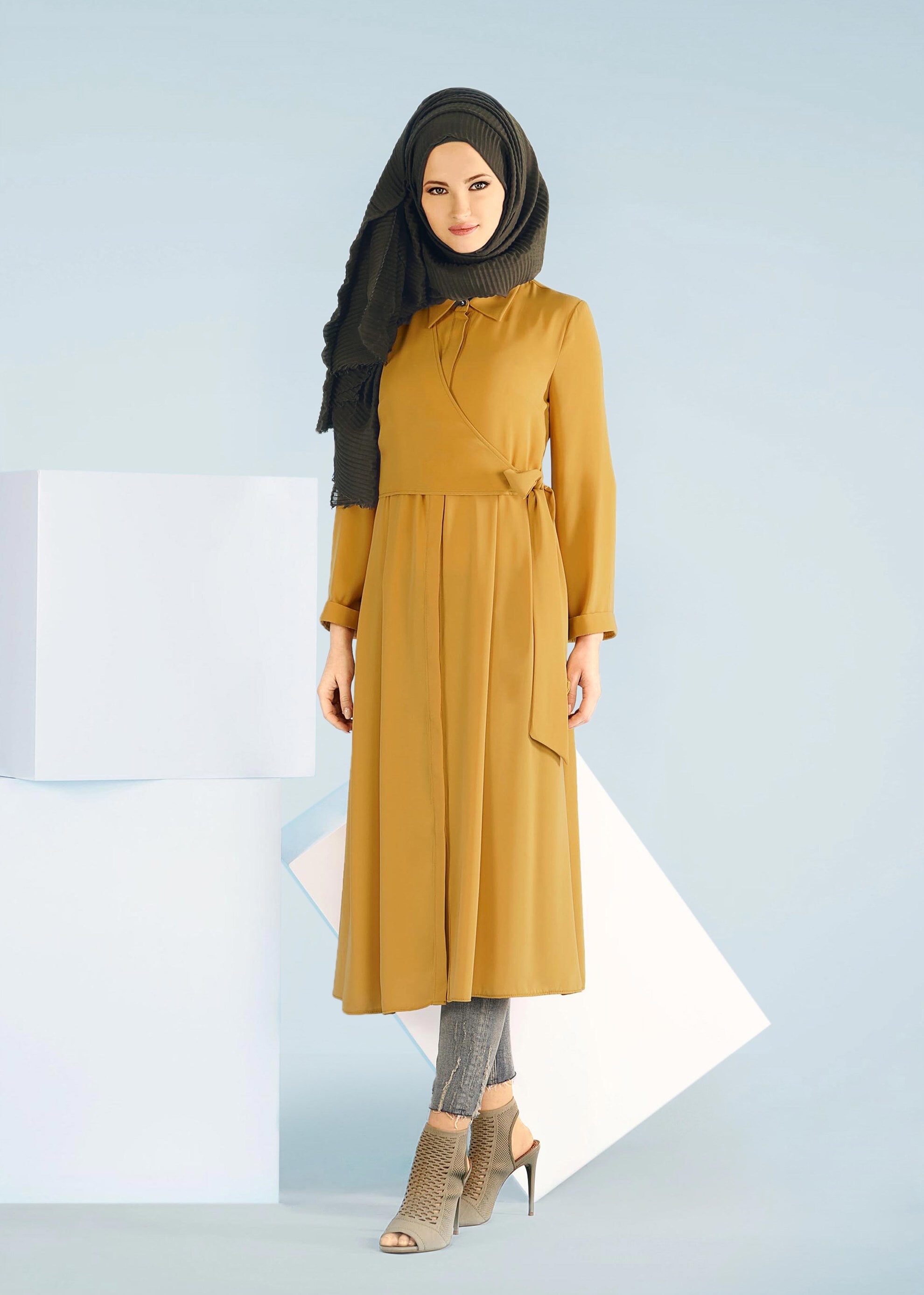 Tesettür giyim SARI 4088 NEW ALYA TUNİK 38/44 TEK40