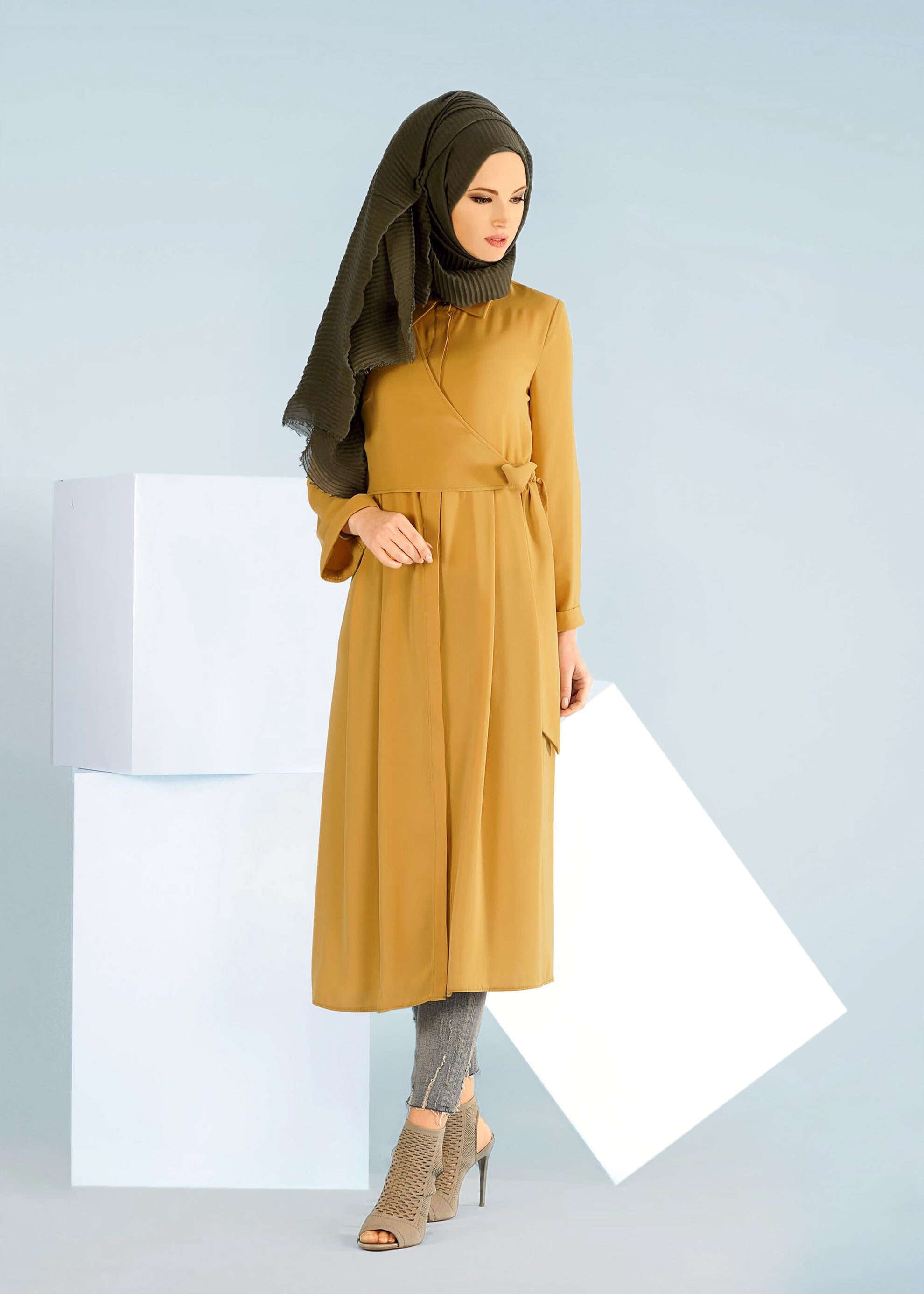 Tesettür giyim SARI 4088 NEW ALYA TUNİK 38/44 TEK40