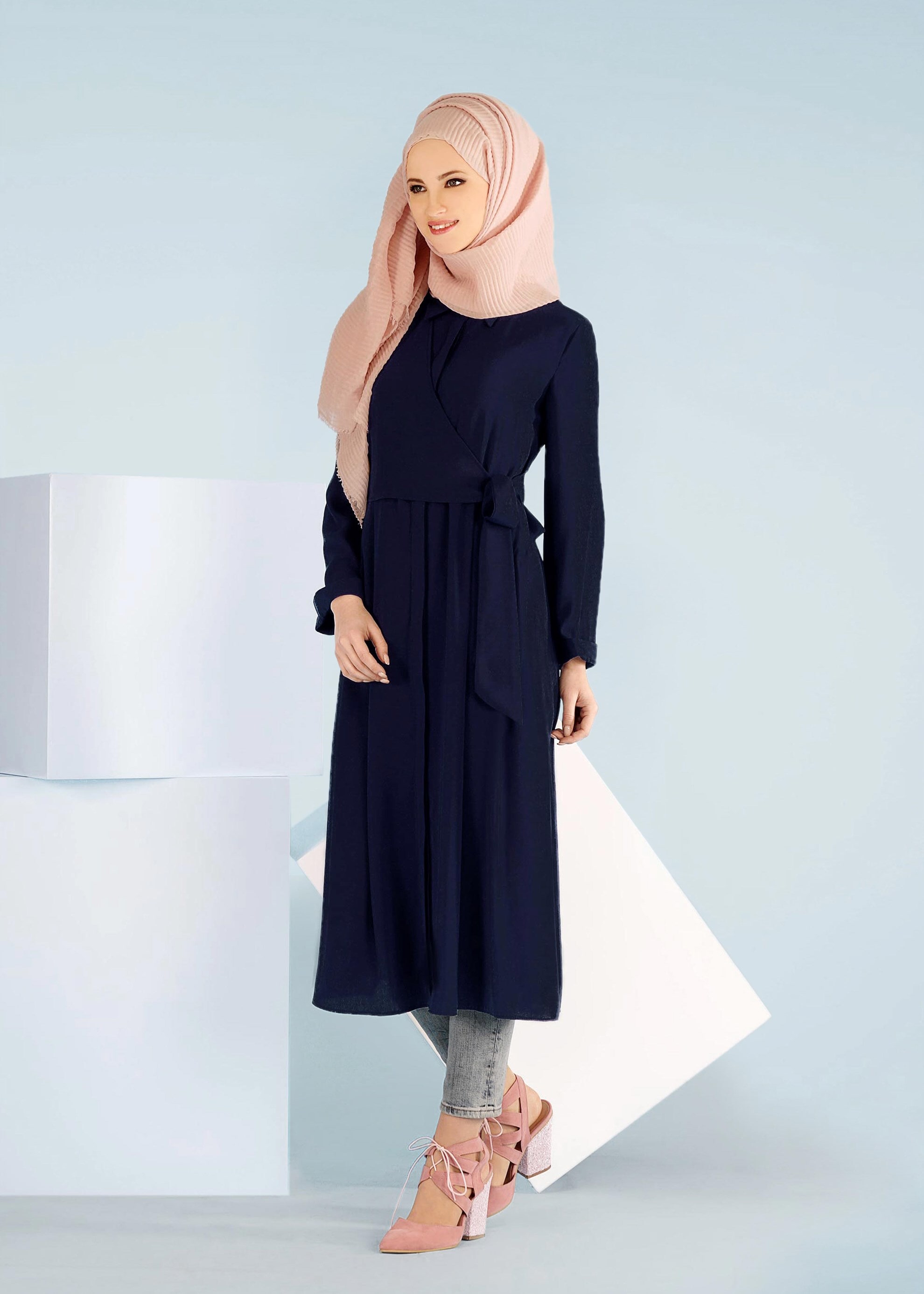 Tesettür giyim LACİVERT 4088 NEW ALYA TUNİK 38/44 TEK40