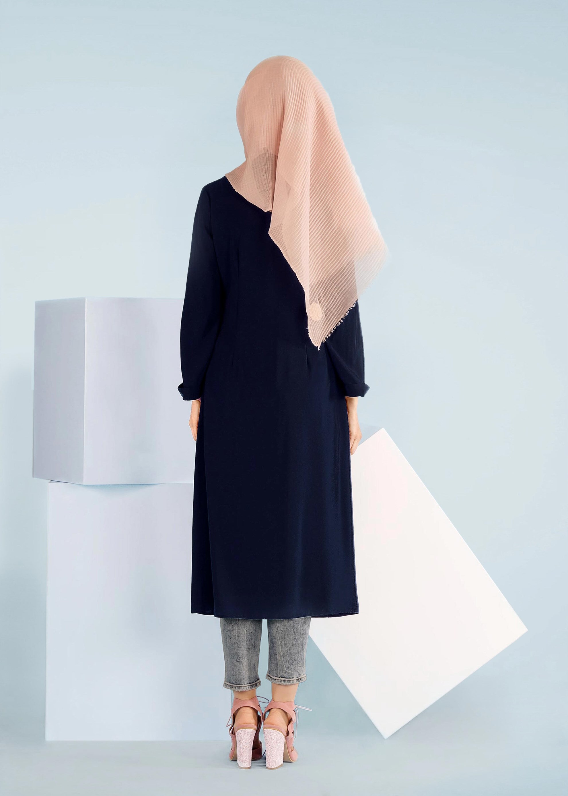 Tesettür giyim LACİVERT 4088 NEW ALYA TUNİK 38/44 TEK40