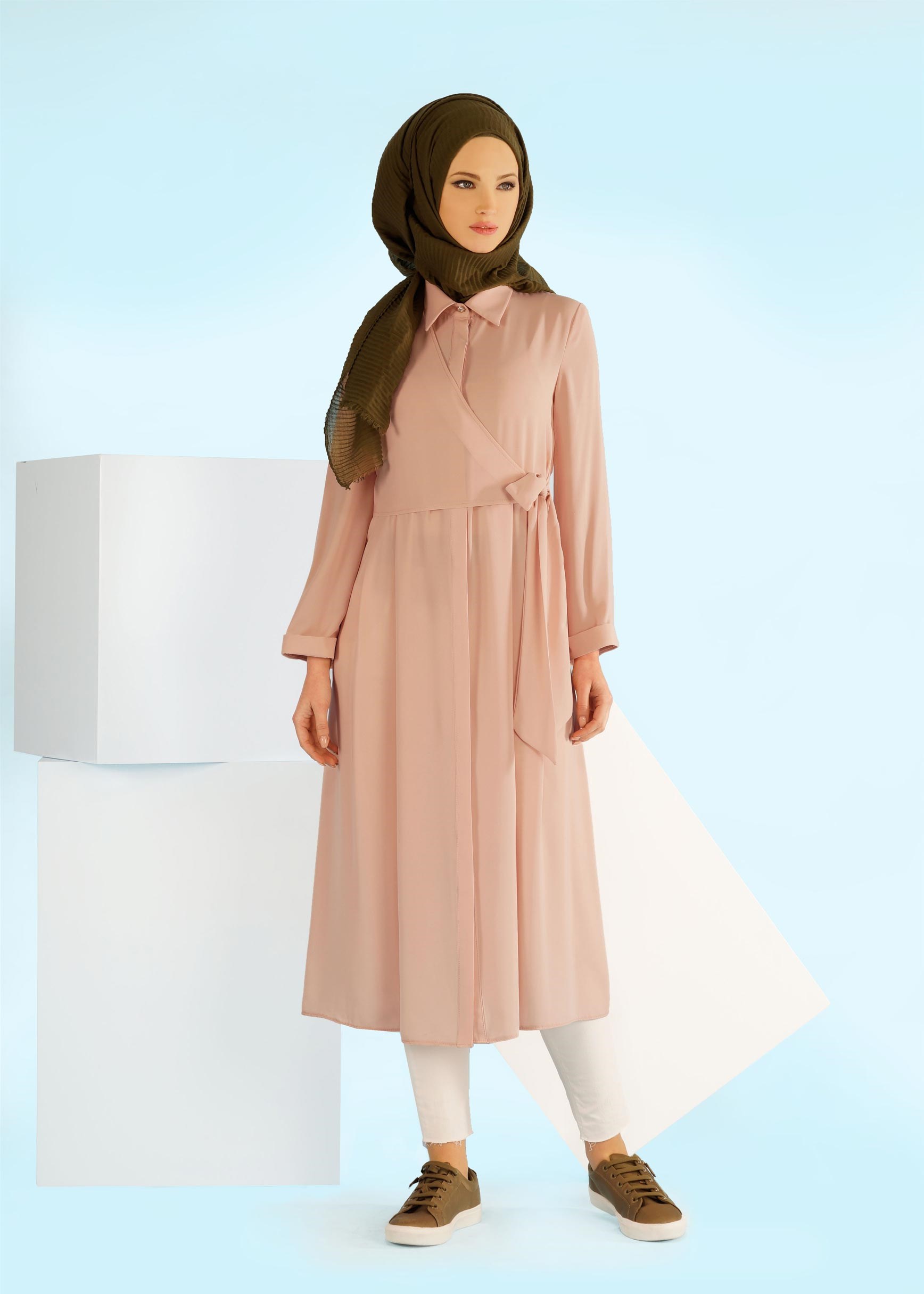 Tesettür giyim PUDRA 4088 NEW ALYA TUNİK 38/44 TEK40