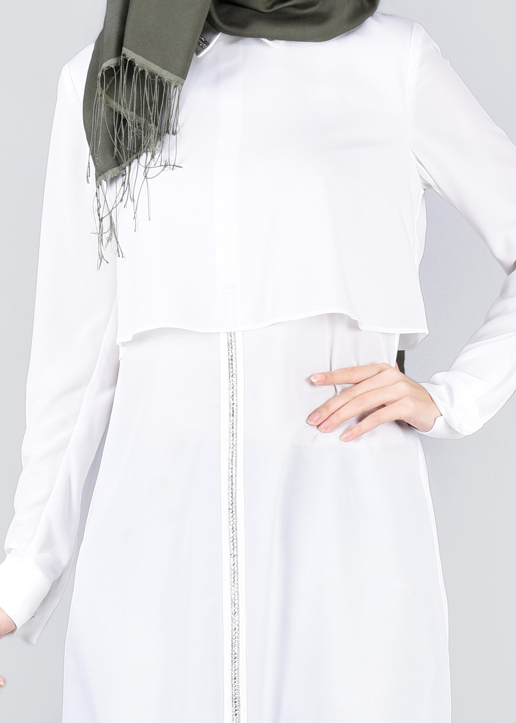 Tesettür giyim BEYAZ 4089 NEW LOREN TUNİK 38/44 TEK40