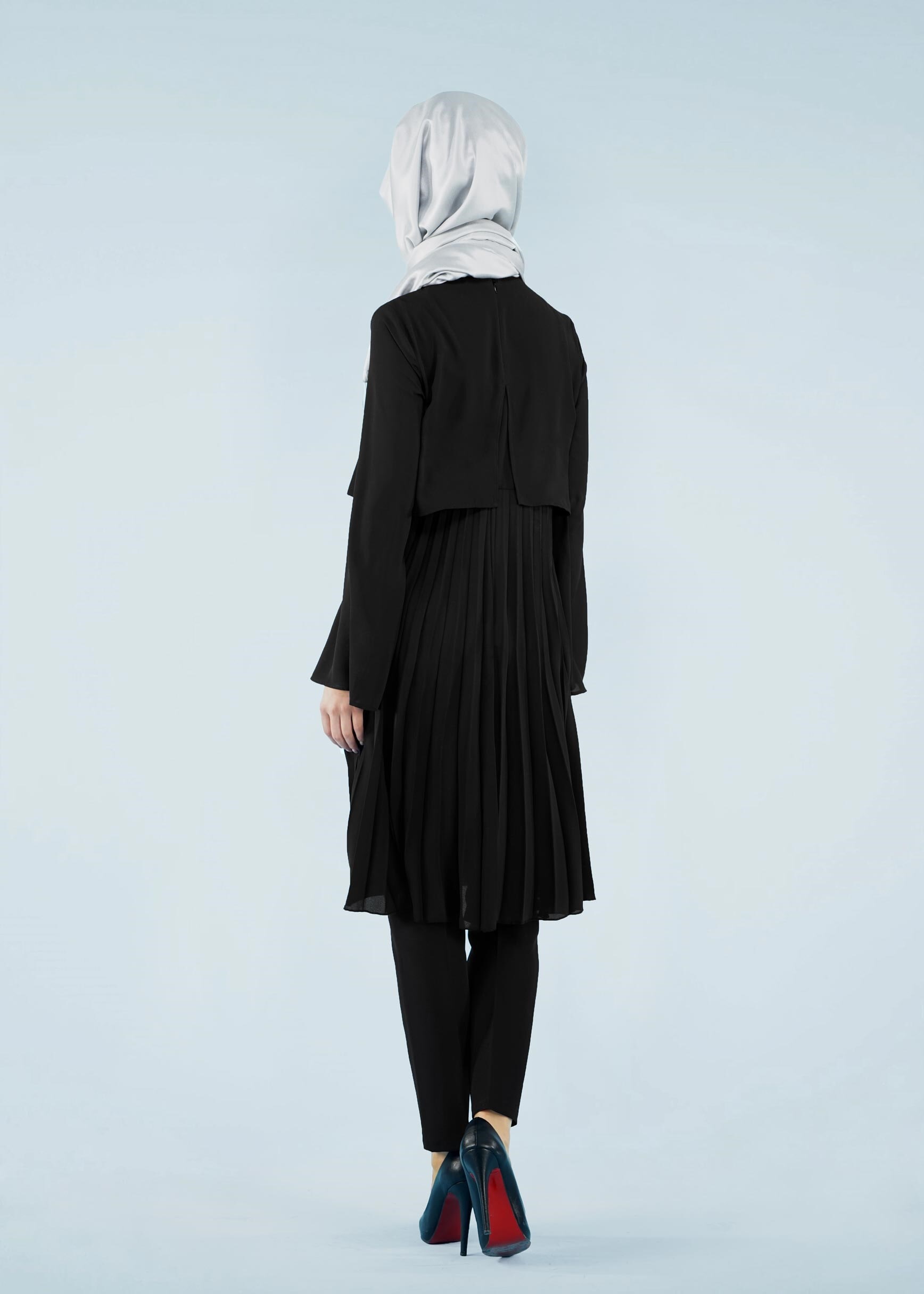 Tesettür giyim SİYAH 4092 ESİNTİ TUNİK 36/42 TEK38