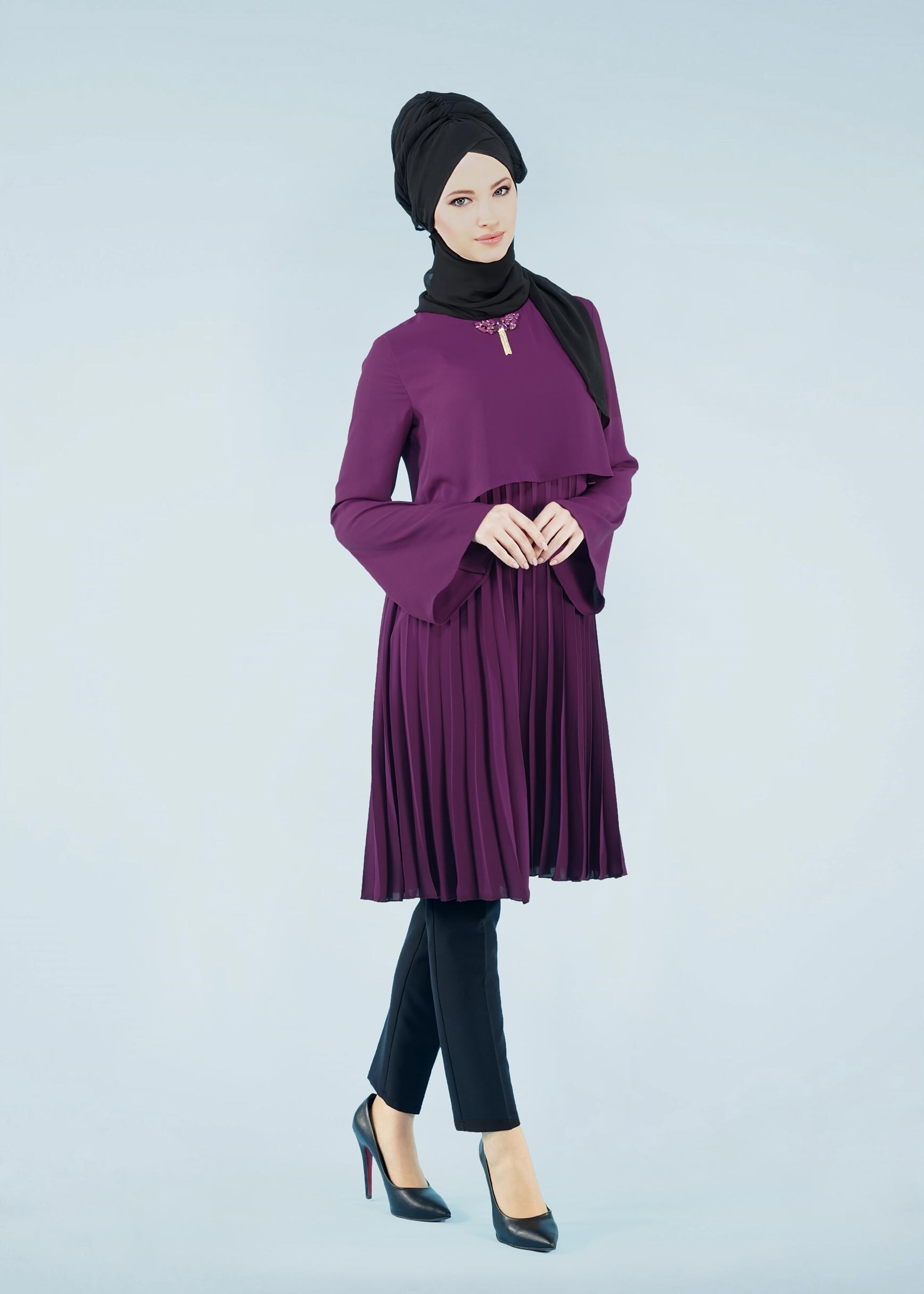 Tesettür giyim MÜRDÜM 4092 ESİNTİ TUNİK 36/42 TEK38