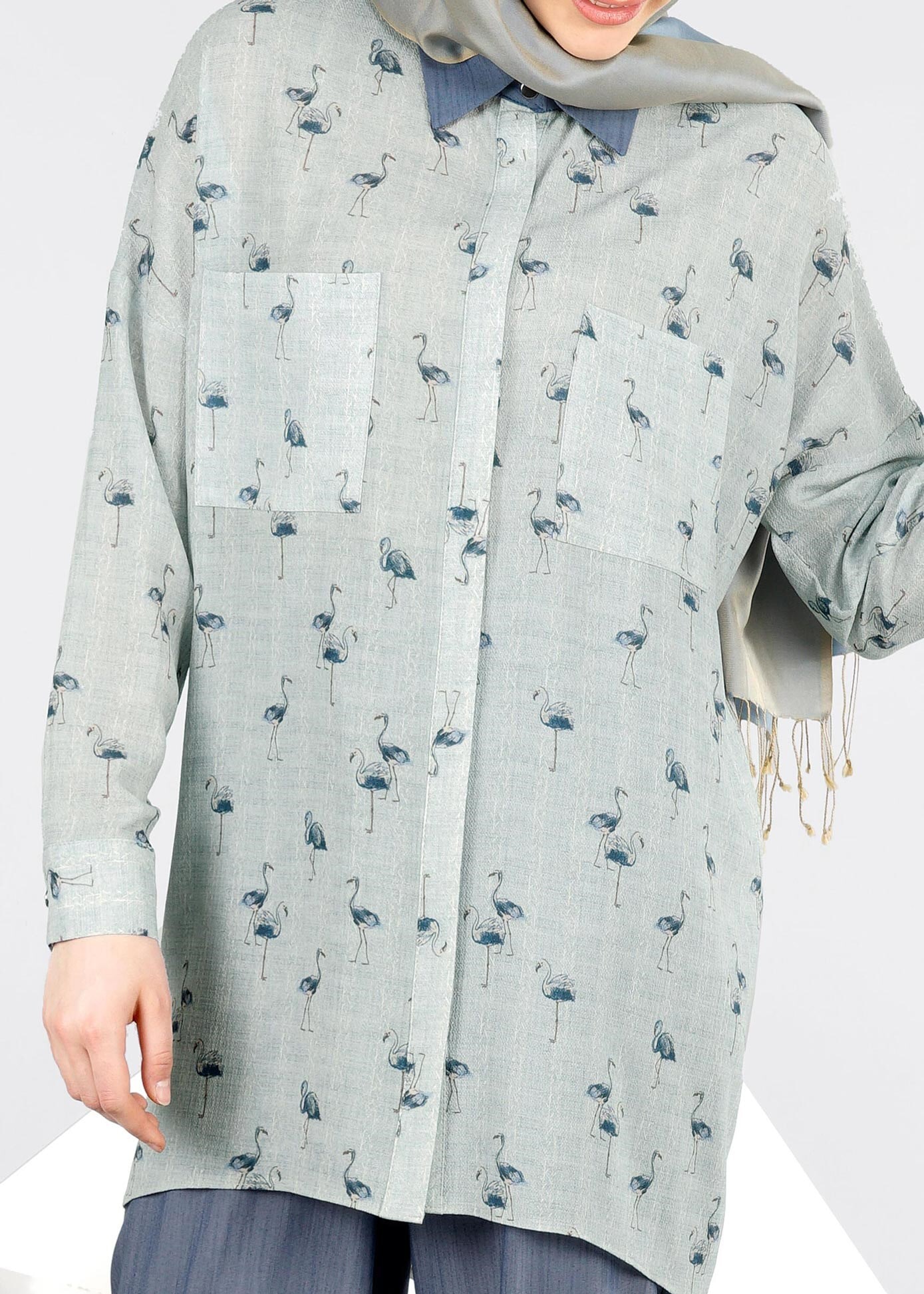 Tesettür giyim MAVİ 4096 CAPRİ 1142 TUNİK 36/42 TEK38