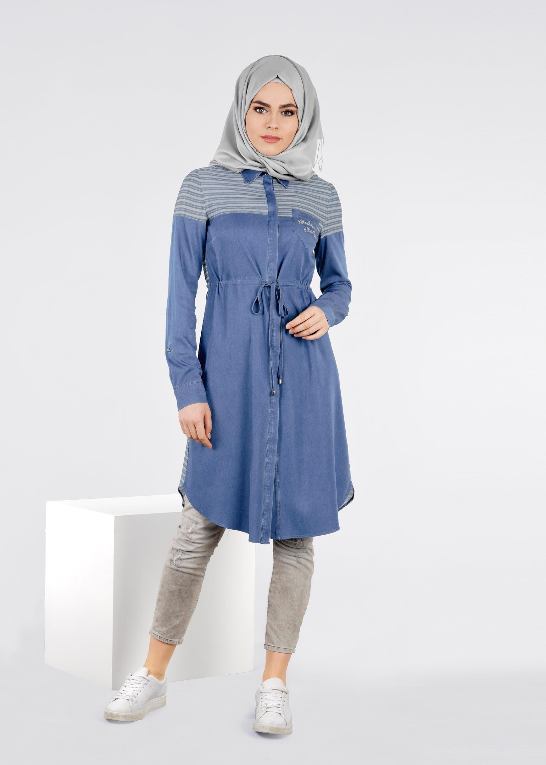 Tesettür giyim MAVİ 4110 ROSA 11355 TUNİK 36/44(38-40) TEK42