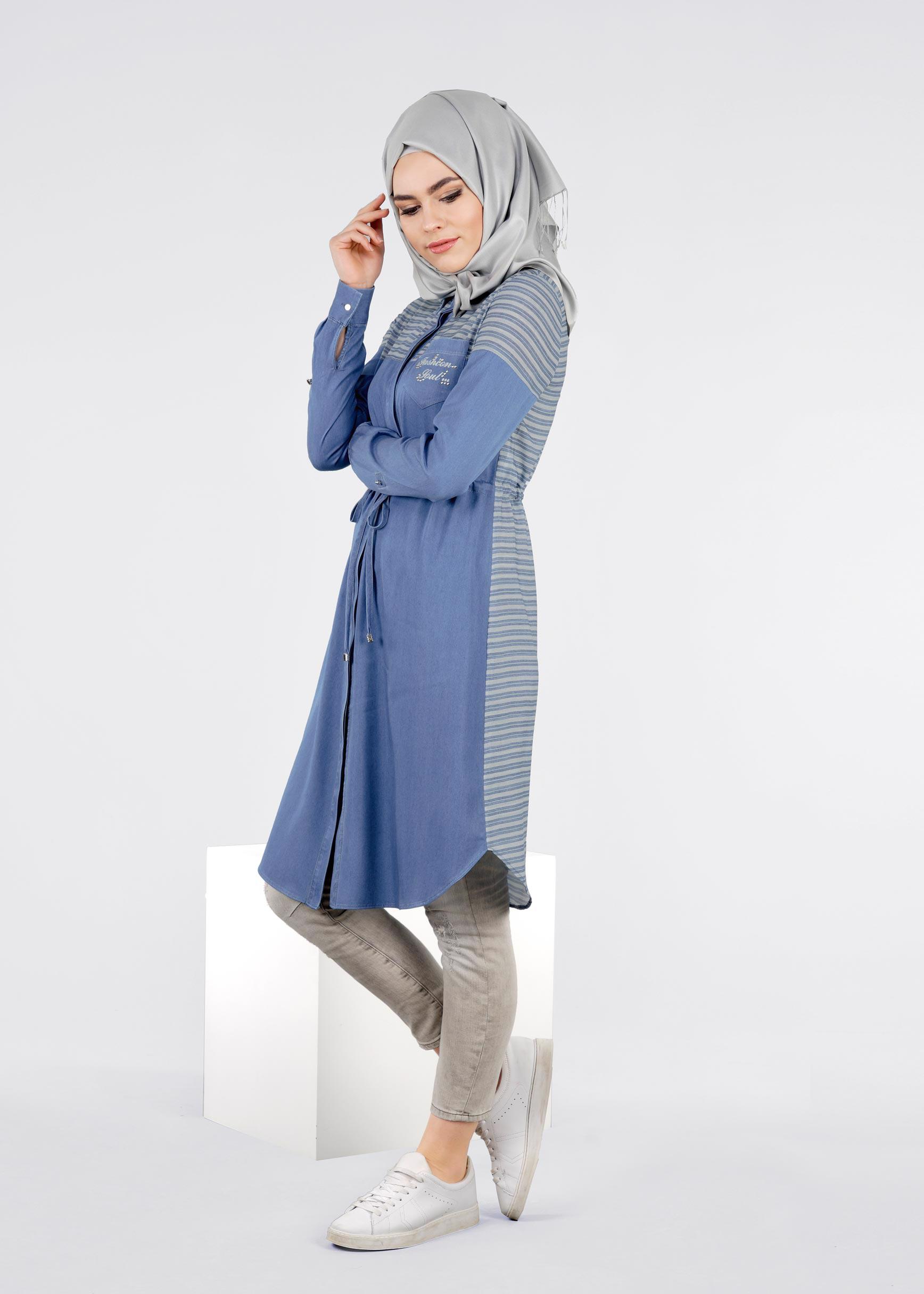 Tesettür giyim MAVİ 4110 ROSA 11355 TUNİK 36/44(38-40) TEK42