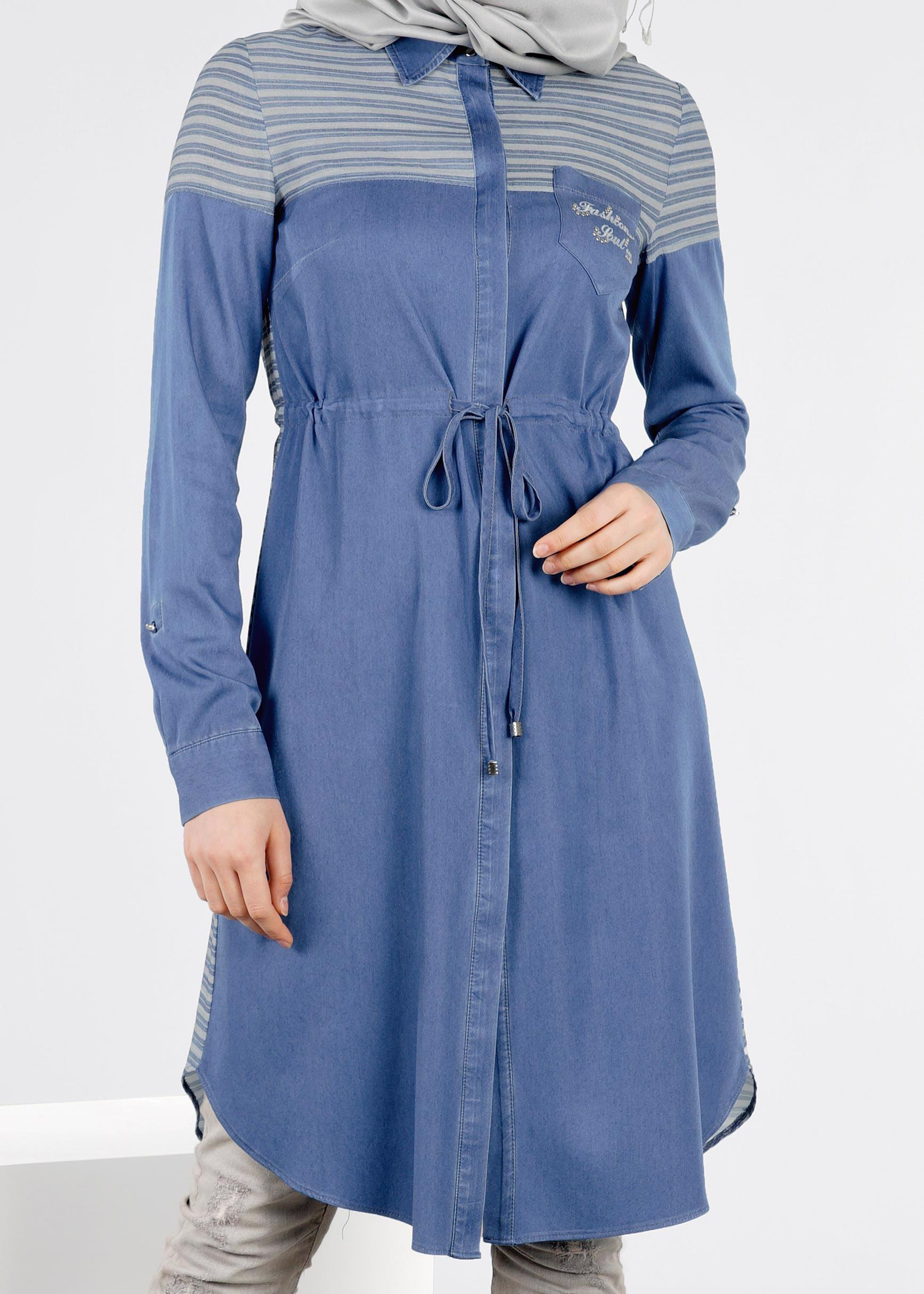 Tesettür giyim MAVİ 4110 ROSA 11355 TUNİK 36/44(38-40) TEK42