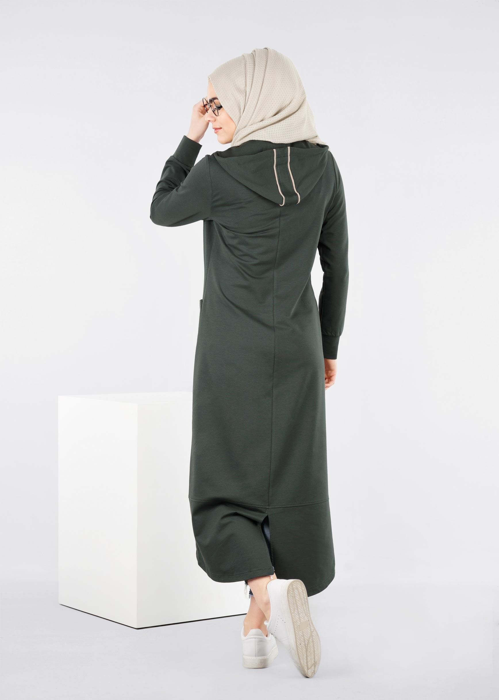 Tesettür giyim YEŞİL 4116 HİLDA TESETTÜR EŞOFMAN TUNİK 38/46