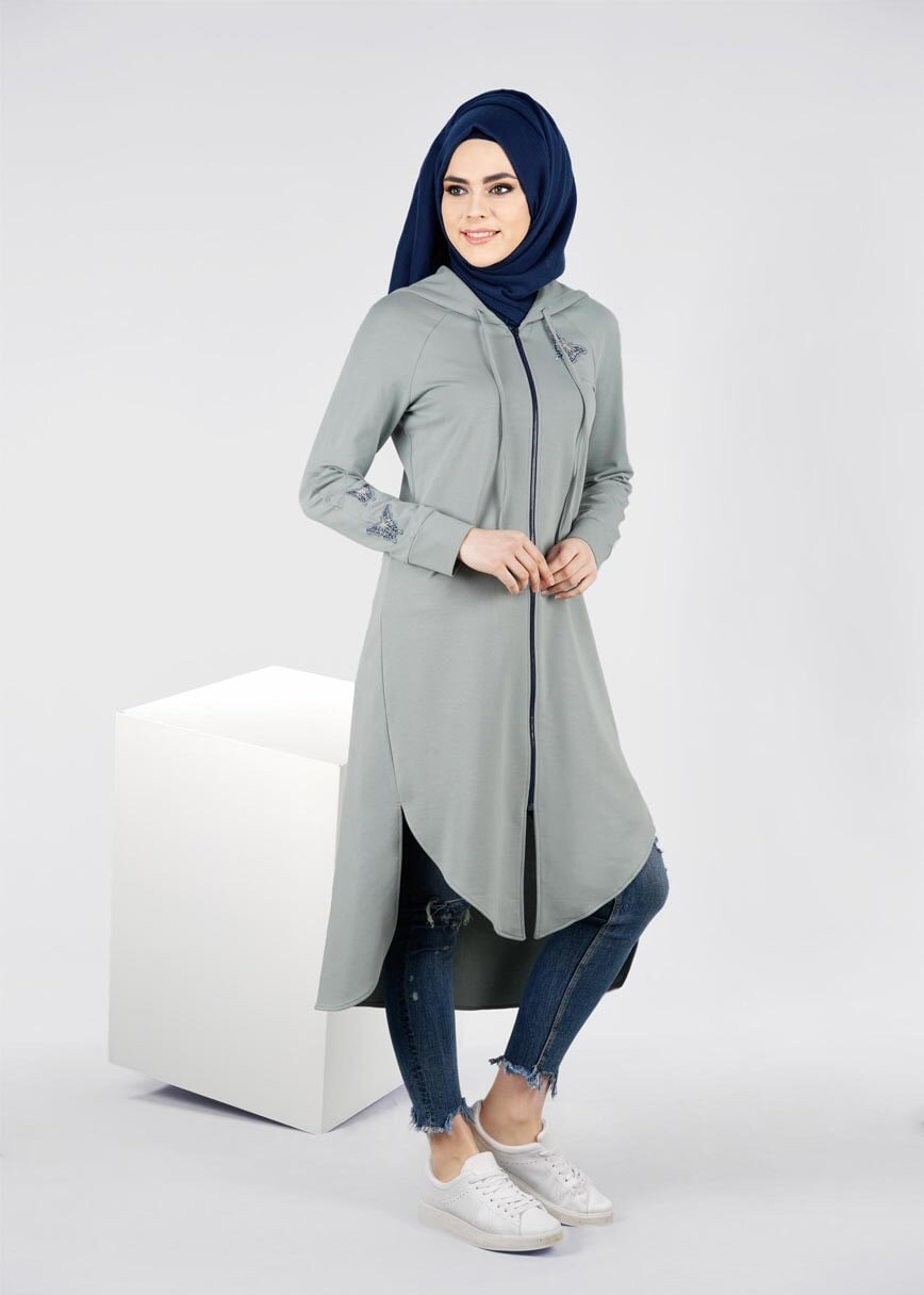 Tesettür giyim MAVİ 4118 HİLDA TESETTÜR EŞOFMAN TUNİK 36/44