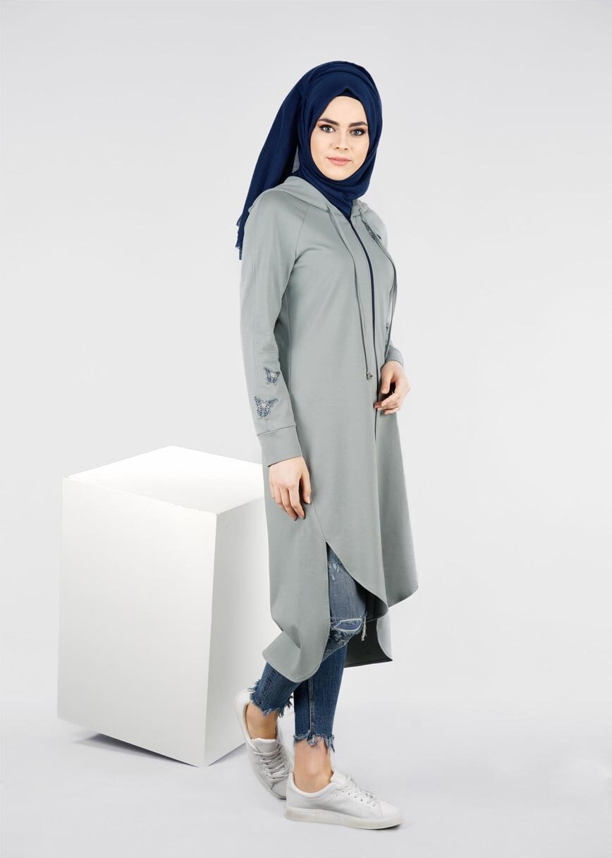 Tesettür giyim MAVİ 4118 HİLDA TESETTÜR EŞOFMAN TUNİK 36/44