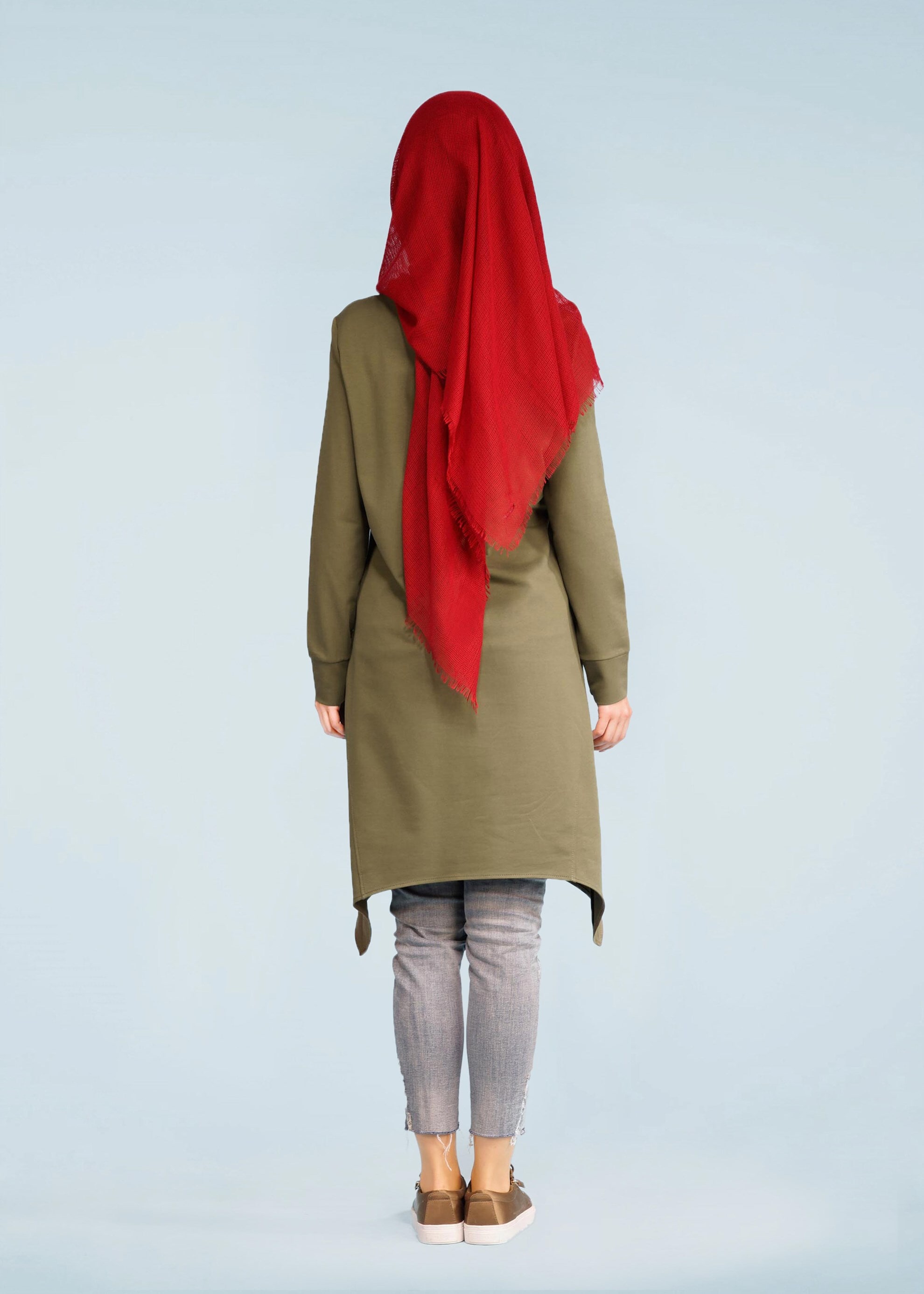 Tesettür giyim HAKİ 4119 HİLDA EŞOFMAN TESETTÜR TUNİK 36/44 TEK38