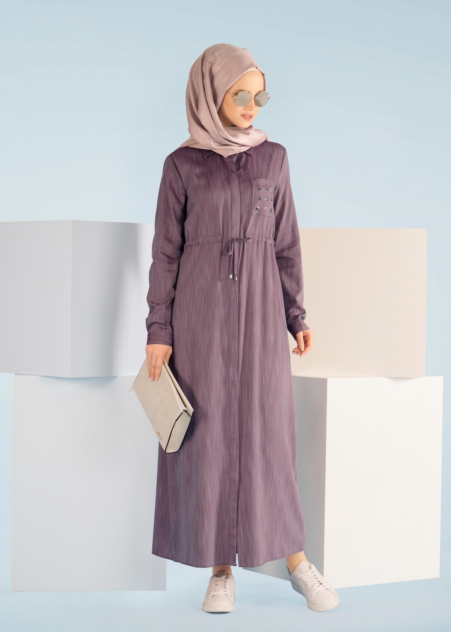 Tesettür giyim MÜRDÜM 4155 17580 TENCEL TUNİK 38/48 TEK40