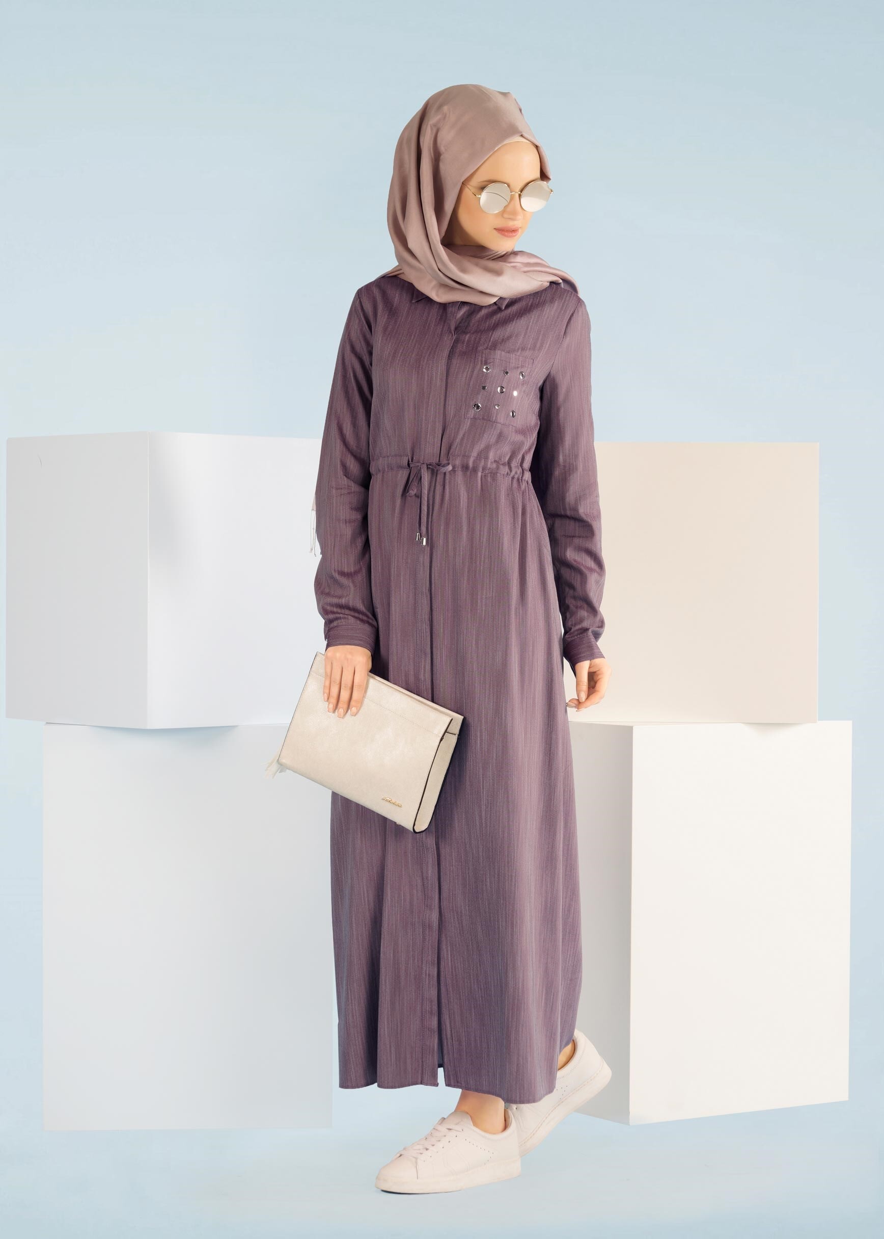 Tesettür giyim MÜRDÜM 4155 17580 TENCEL TUNİK 38/48 TEK40