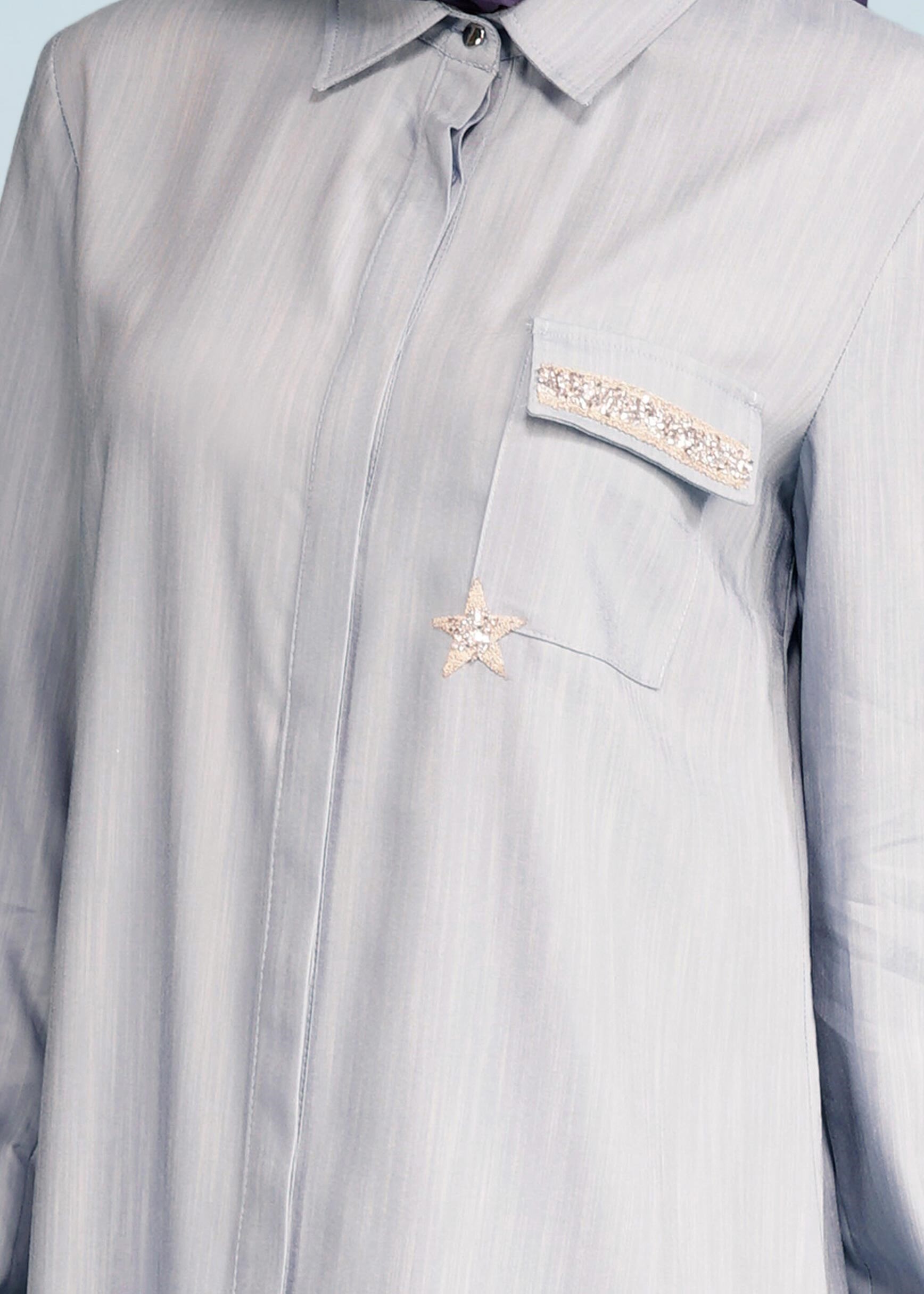 Tesettür giyim MAVİ 4156 17580 TUNİK 40/48 TEK38