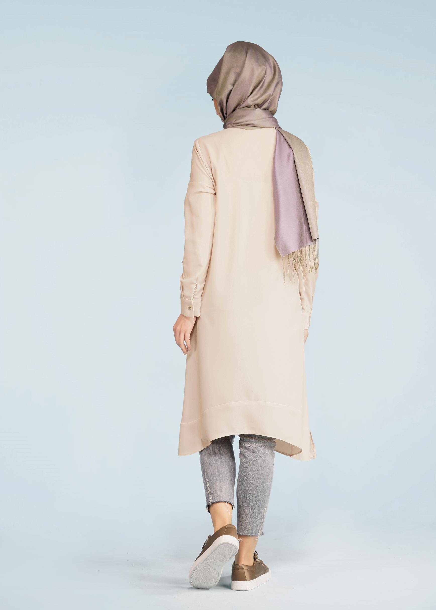 Tesettür giyim BEJ 4166 CRİSS TUNİK 38/46 TEK40