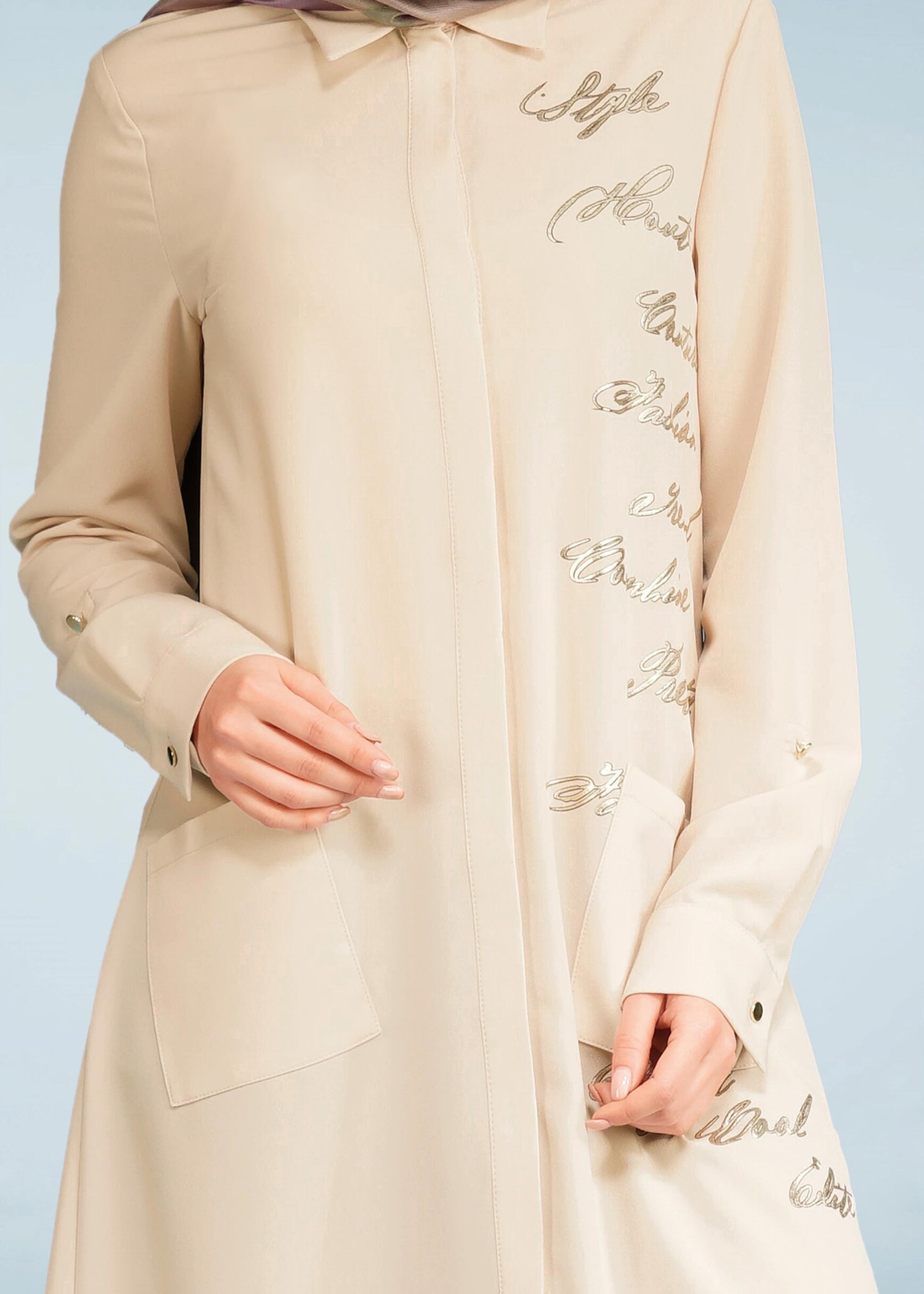 Tesettür giyim BEJ 4166 CRİSS TUNİK 38/46 TEK40