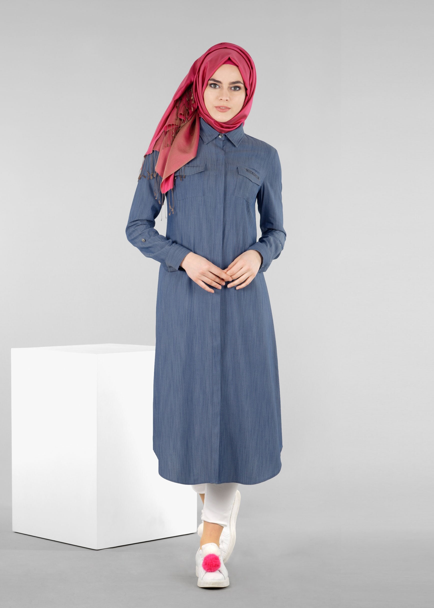 Tesettür giyim LACİVERT 4205 17580 TESETTÜR TUNİK 38/46 TEK40