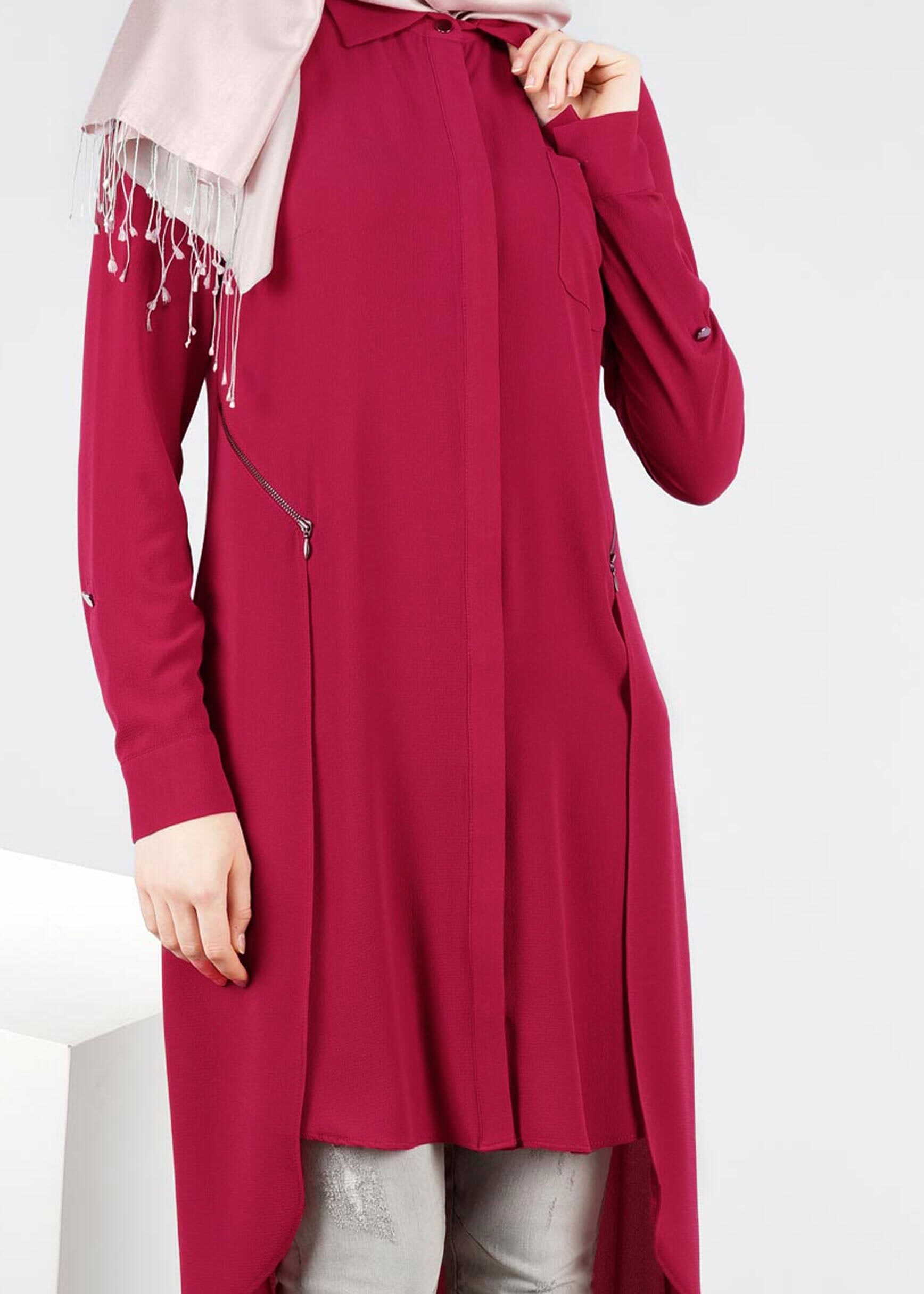 Tesettür giyim FUŞYA 4210 NİŞANTAŞI TESETTÜR TUNİK 38/46 TEK38