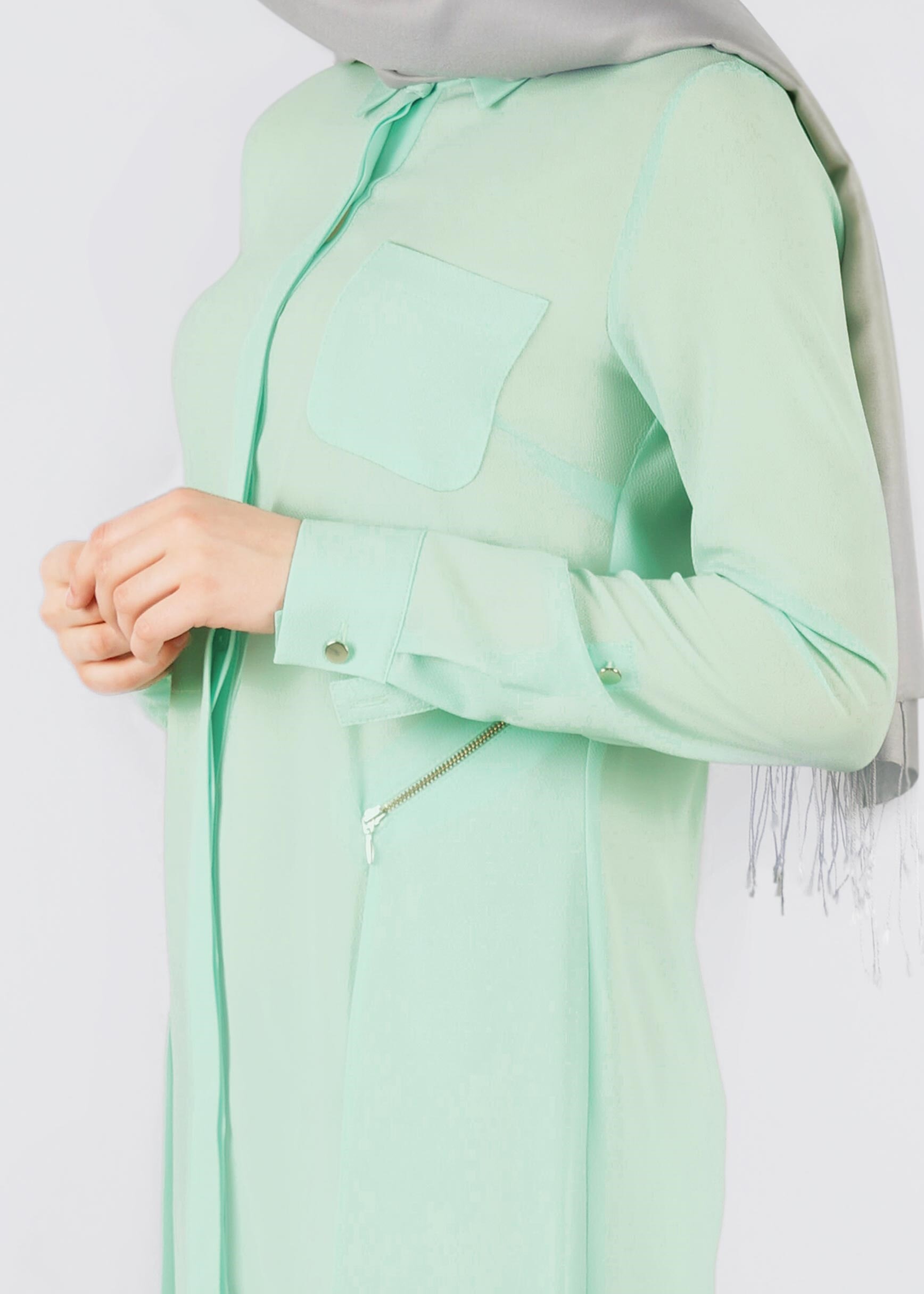 Tesettür giyim YEŞİL 4210 NİŞANTAŞI TESETTÜR TUNİK 38/46 TEK38