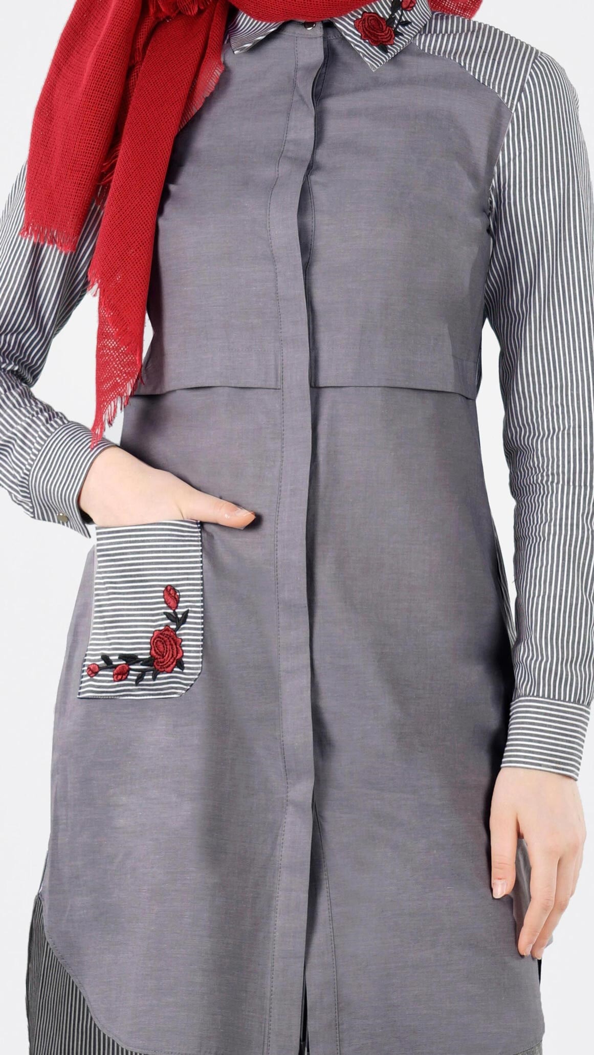 Tesettür giyim LACİVERT 4212 1405 TUNİK 38/44