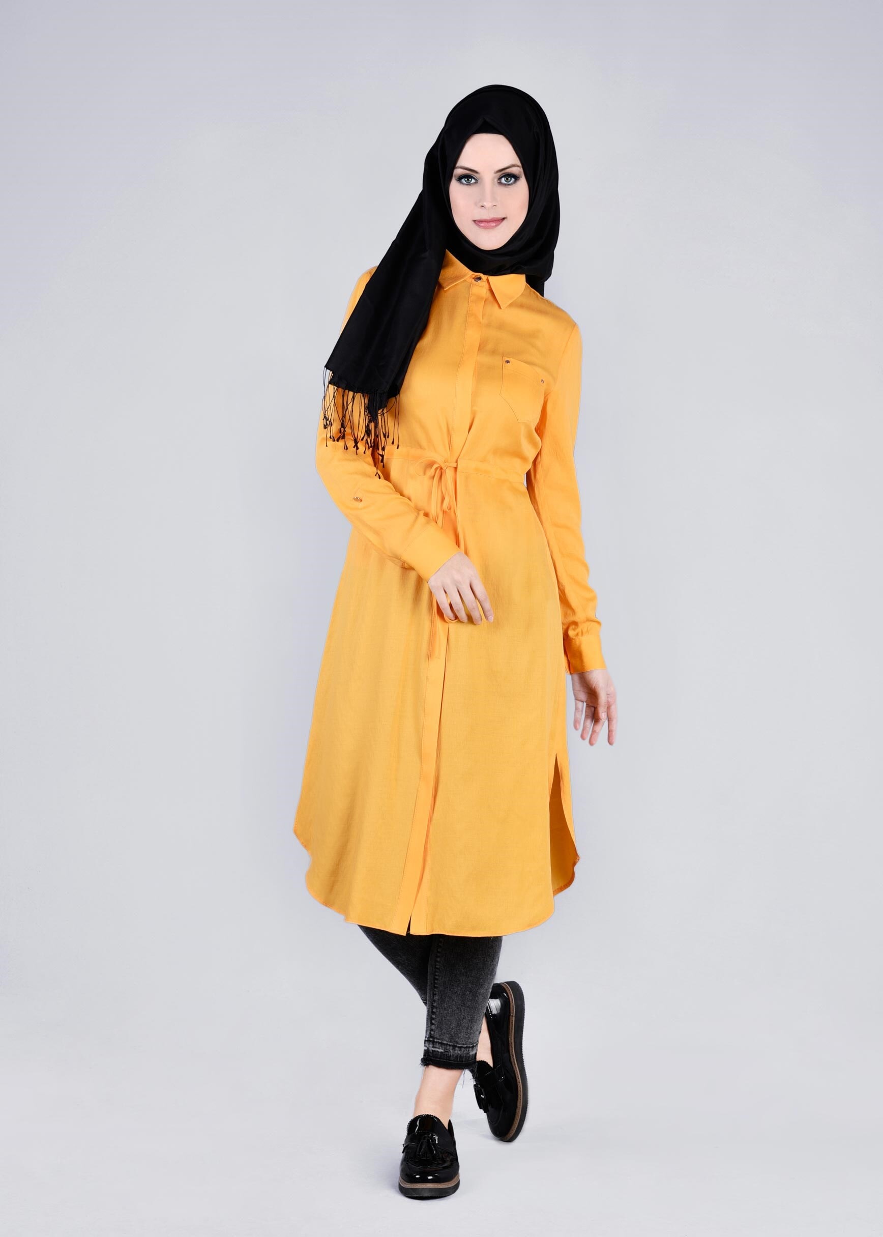 Tesettür giyim SARI 4226 EGZOTİK 6823 TUNİK 36/44 TEK38