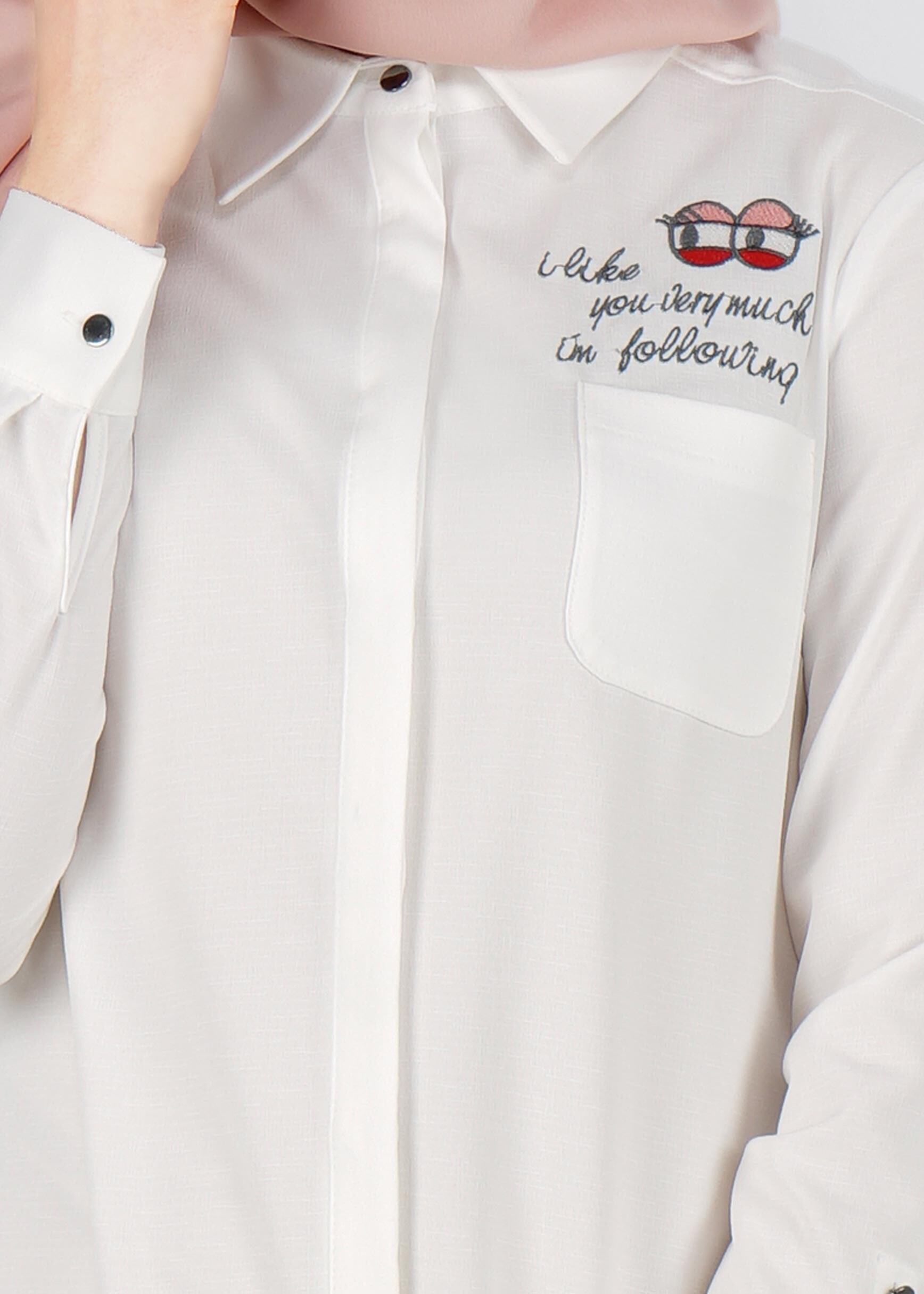 Tesettür giyim BEYAZ 4238 ESTE 7446 TESETTÜR TUNİK 36/44 TEK38-40