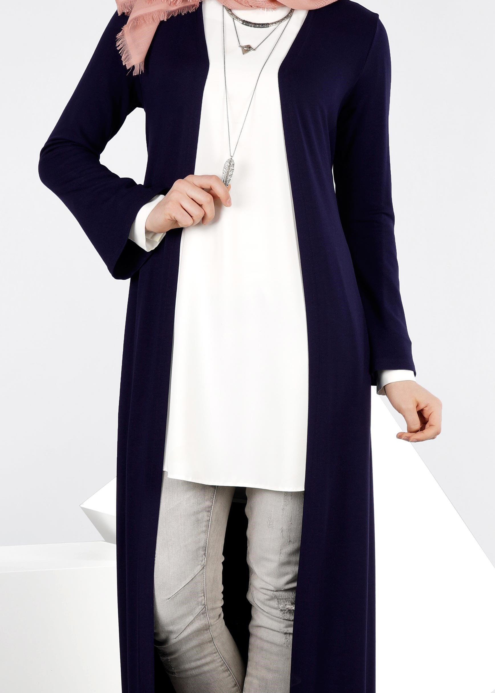 Tesettür giyim LACİVERT 4269 İLAYDA ÖRME TUNİK 38/46 TEK40