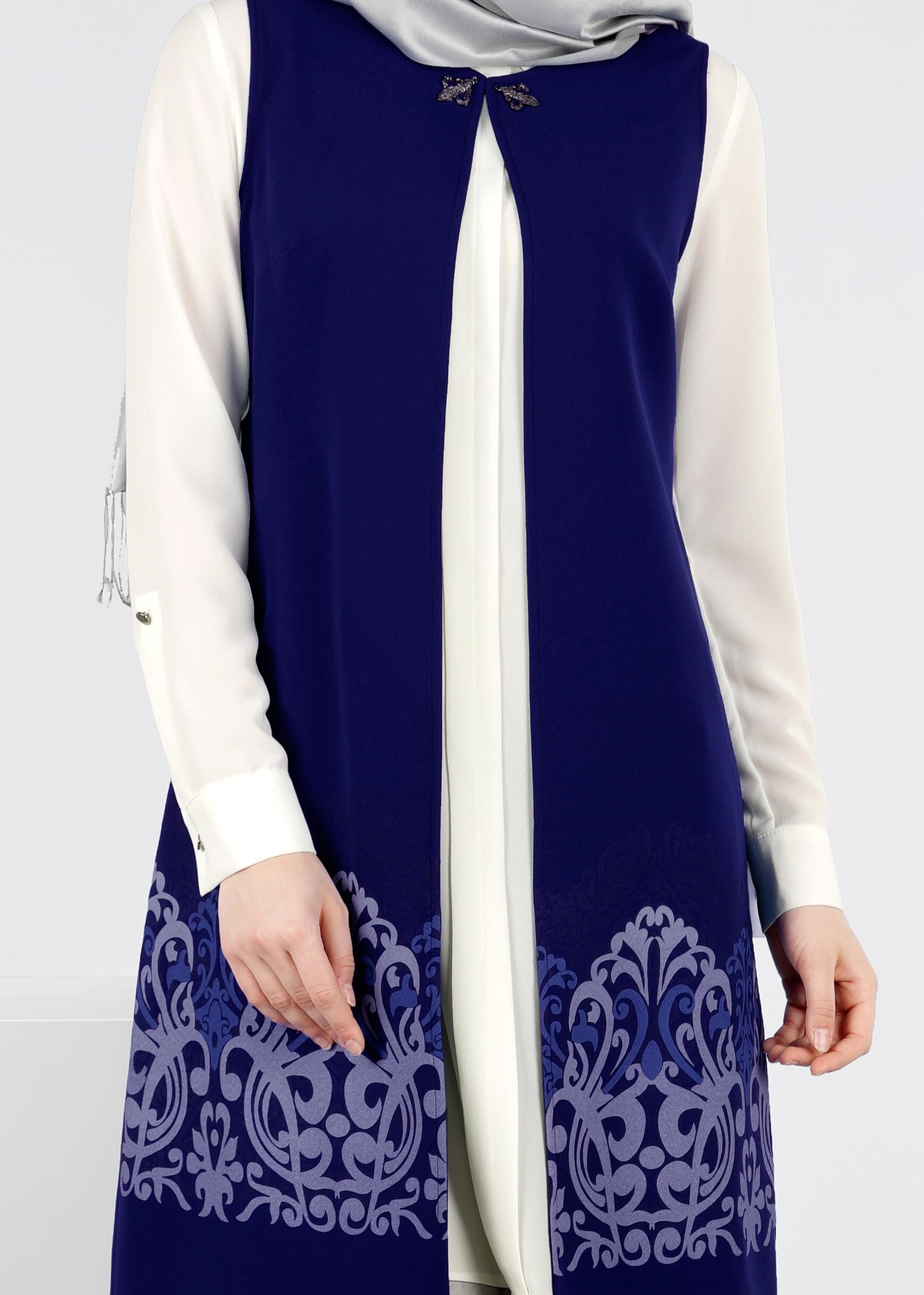 Tesettür giyim LACİVERT 4278 ZADE 2&prime;Lİ TUNİK 38/46 TEK40