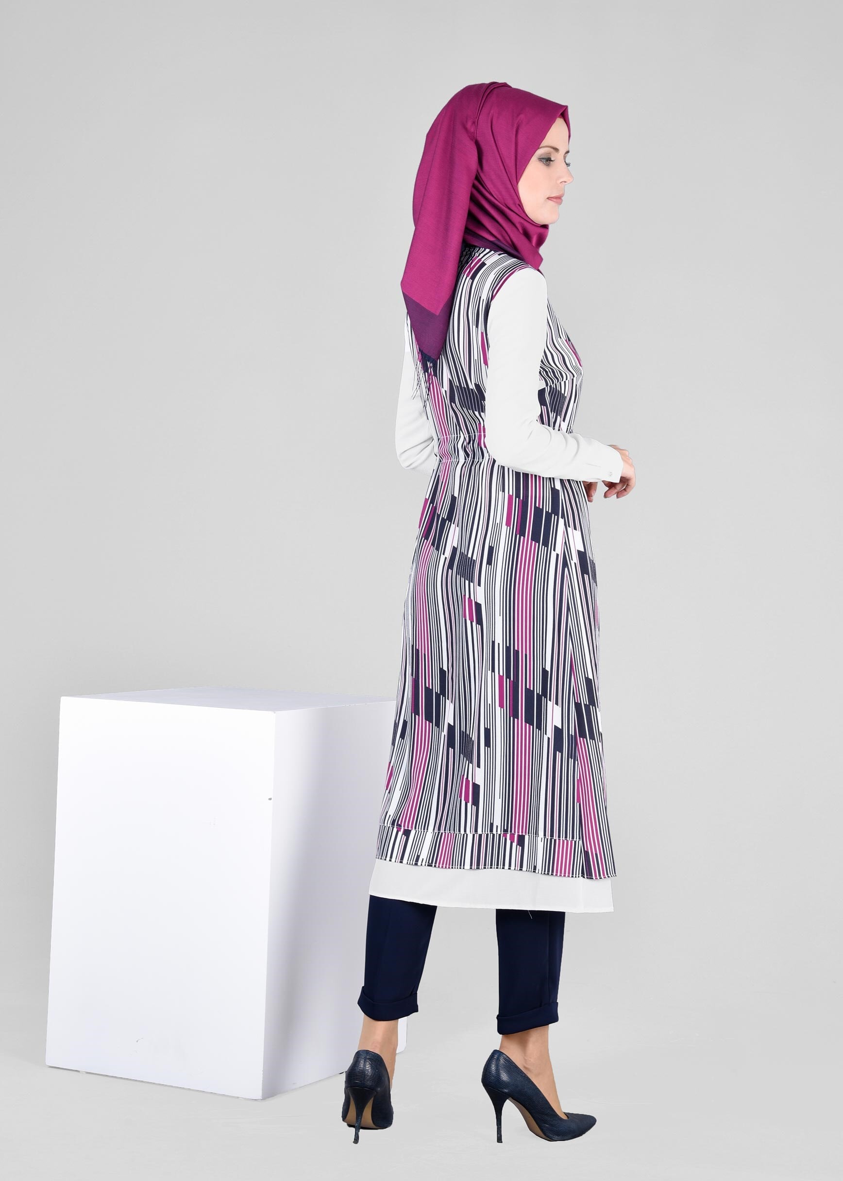 Tesettür giyim FUŞYA 4297 KOBE 5851 TUNİK 38/46 TEK40