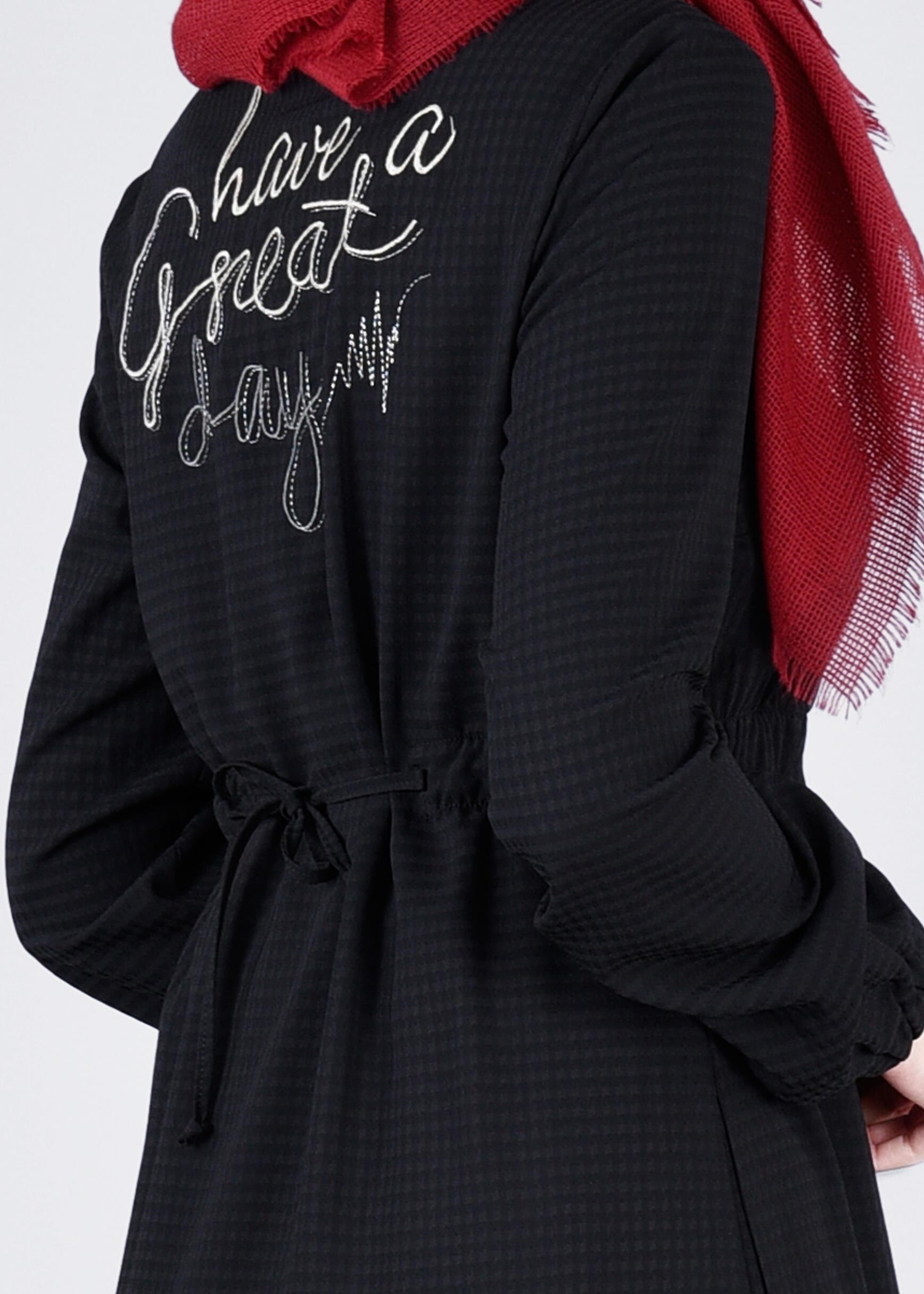 Tesettür giyim SİYAH 4306 UVERTUR TUNİK 38/44 TEK40